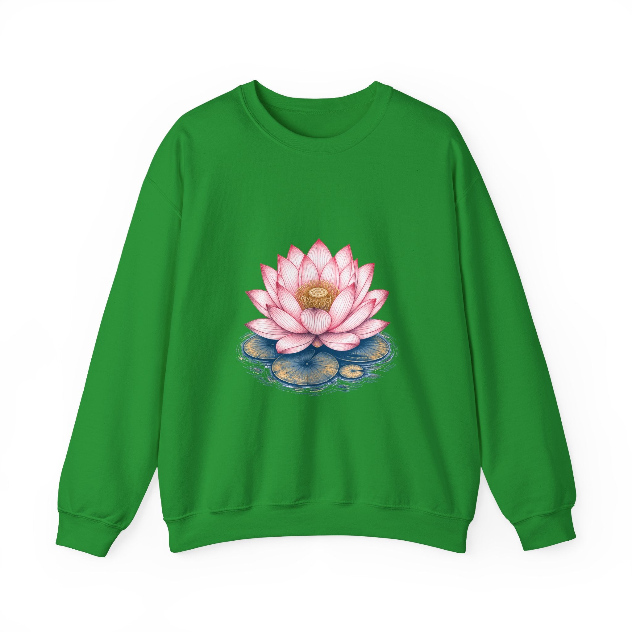 Matching Couple Sweatshirt - Open & Closed Lotus Matching Couple Premium Fleece Sweatshirt Hand-Drawn Art His Hers Anniversary Gift - Design A