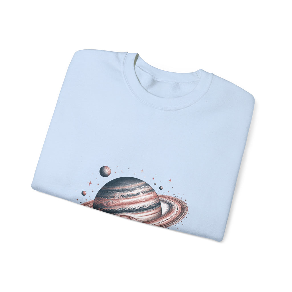 Matching Couple Sweatshirt - Astronaut & Planet Matching Couple Crewneck Sweatshirt Hand-Drawn Art His Hers Best Friend Gift - Design B