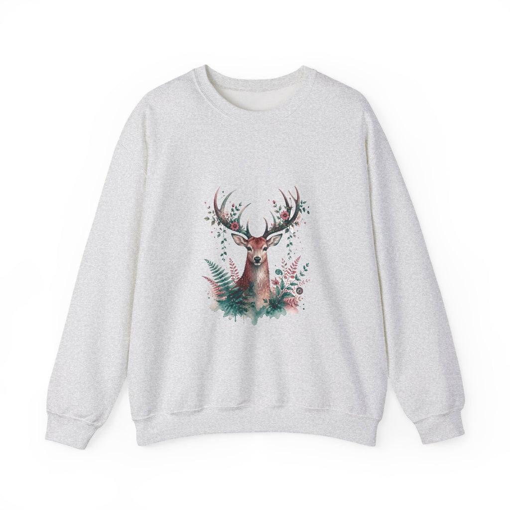 Matching Couple Sweatshirt - Bear & Deer Matching Couple Comfort Colors Crew Watercolor Art His Hers Birthday Gift - Design B