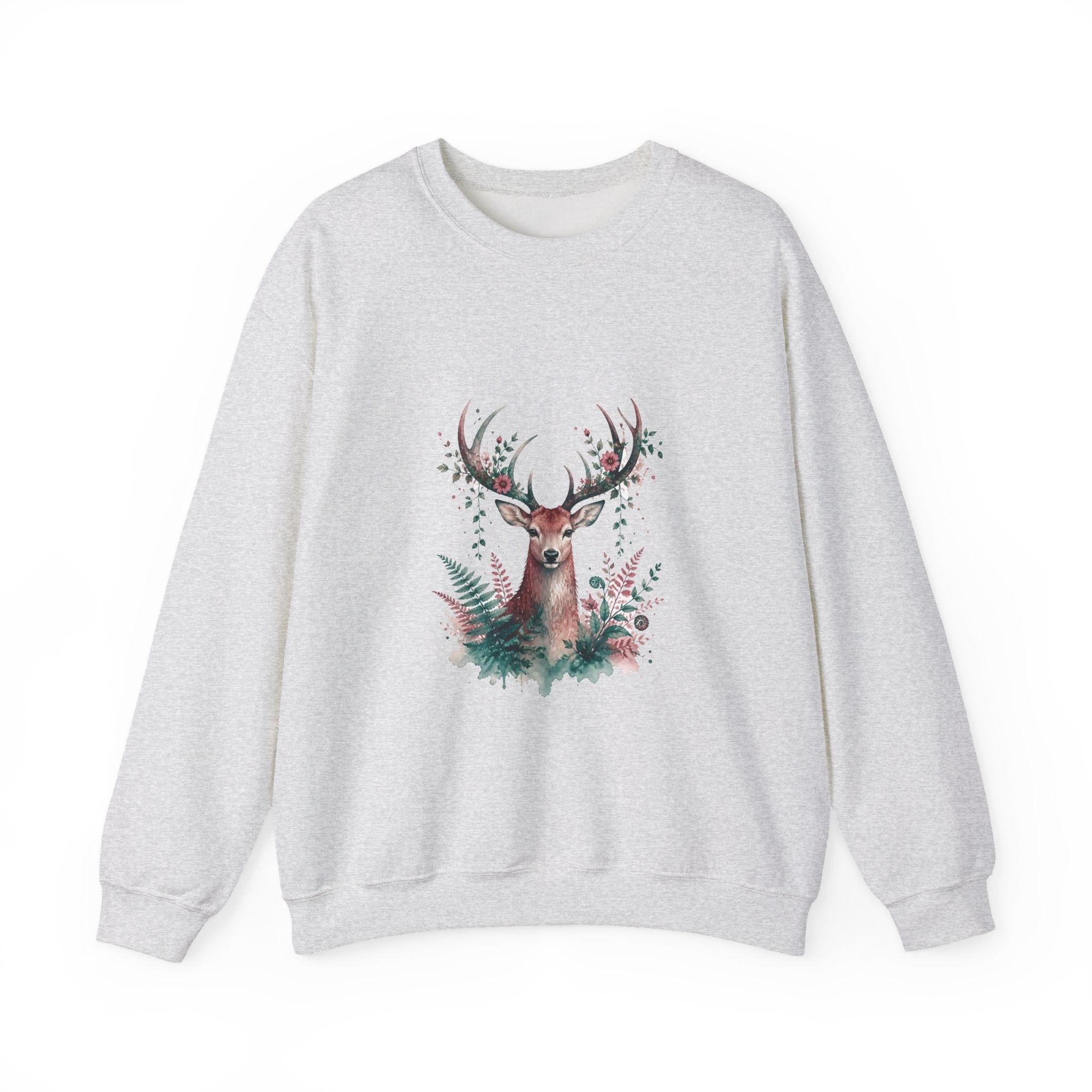 Matching Couple Sweatshirt - Bear & Deer Matching Couple Comfort Colors Crew Watercolor Art His Hers Birthday Gift - Design B