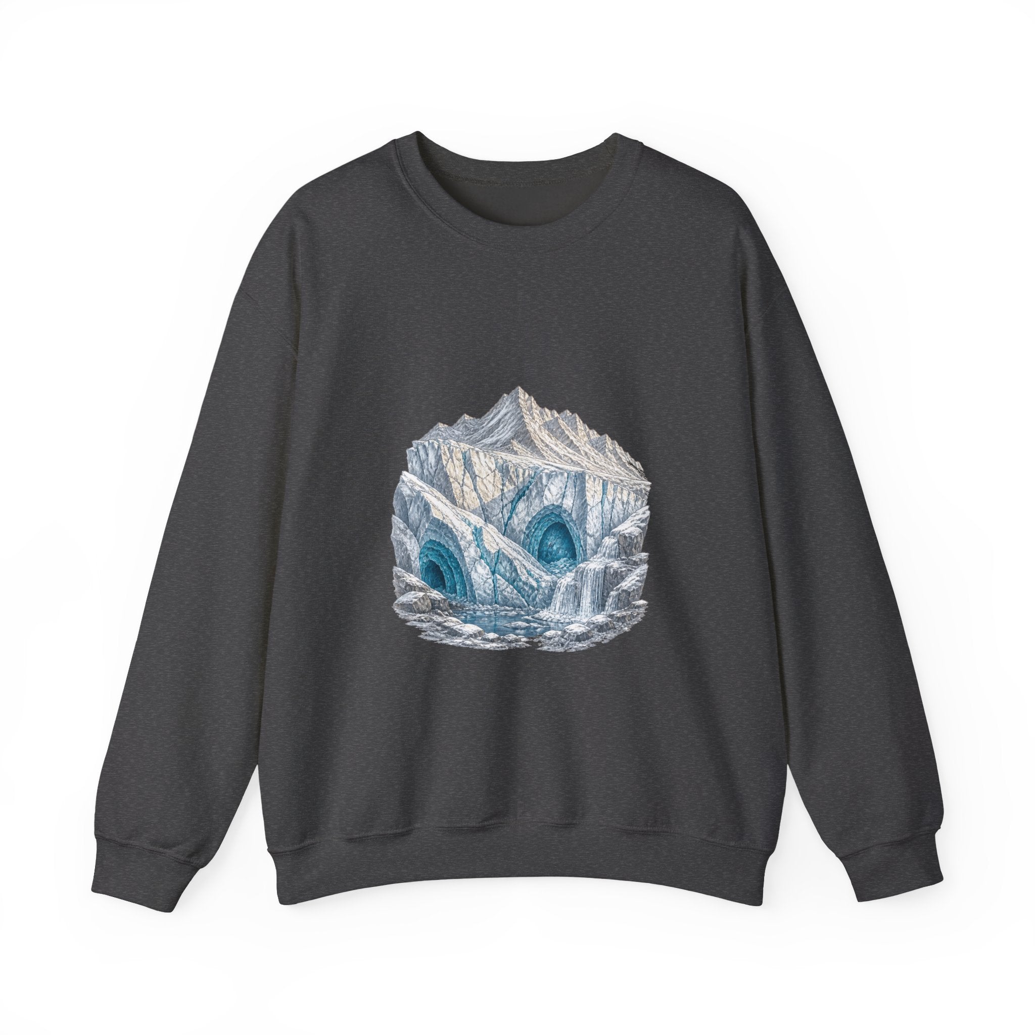 Matching Couple Sweatshirt - Volcano & Glacier Matching Couple Comfort Colors Crew Hand-Drawn Art His Hers Anniversary Gift - Design B
