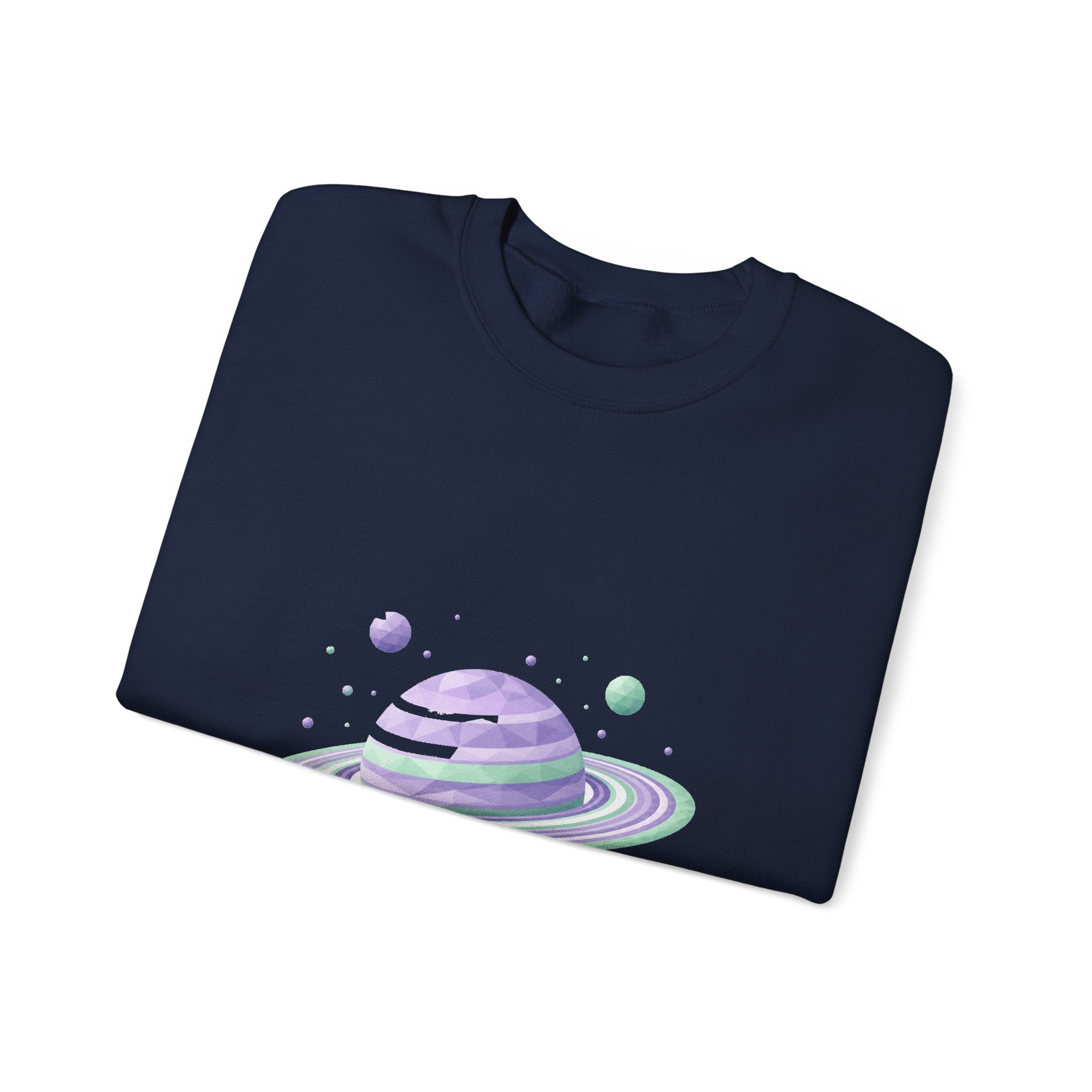 Matching Couple Sweatshirt - Saturn & Jupiter Matching Couple Crewneck Sweatshirt Geometric Art His Hers Couple Gift - Design A