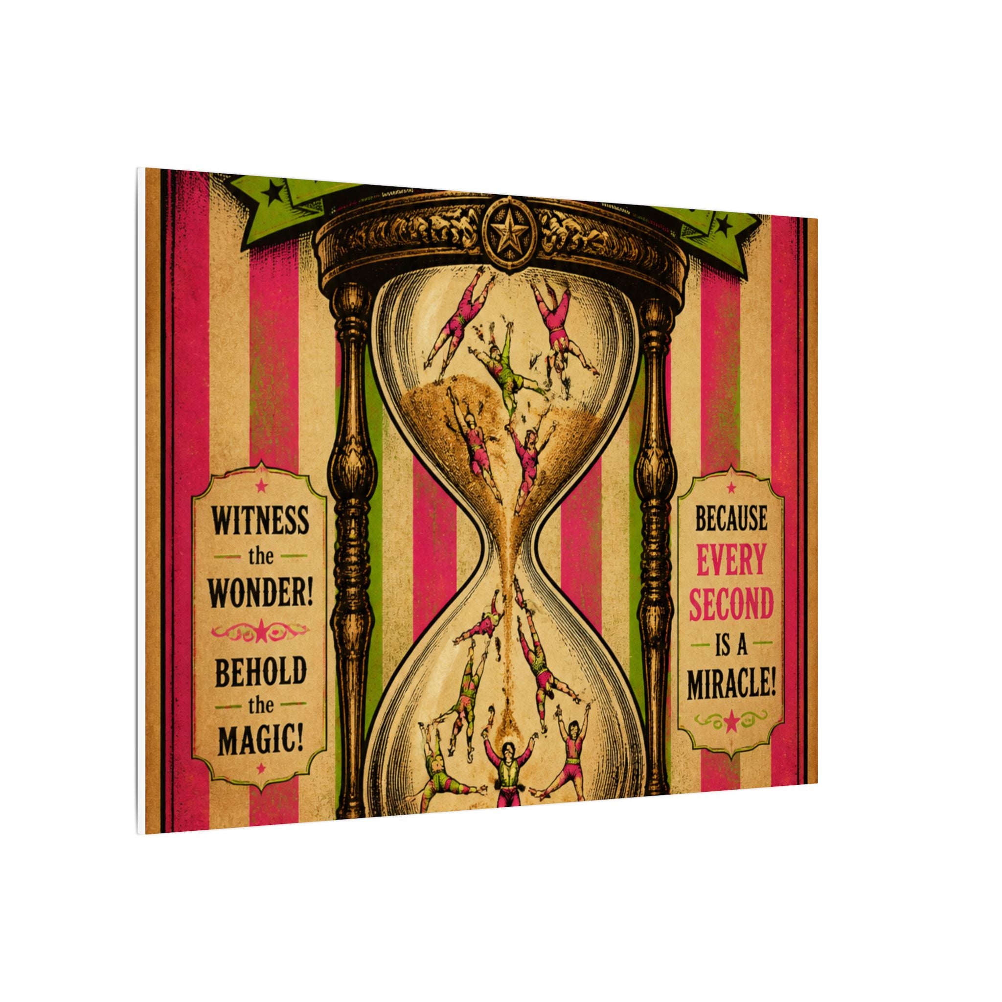 Hourglass Acrobats Wall Art Canvas 24×36 Vintage Circus Bedroom Decor Maximalist Print