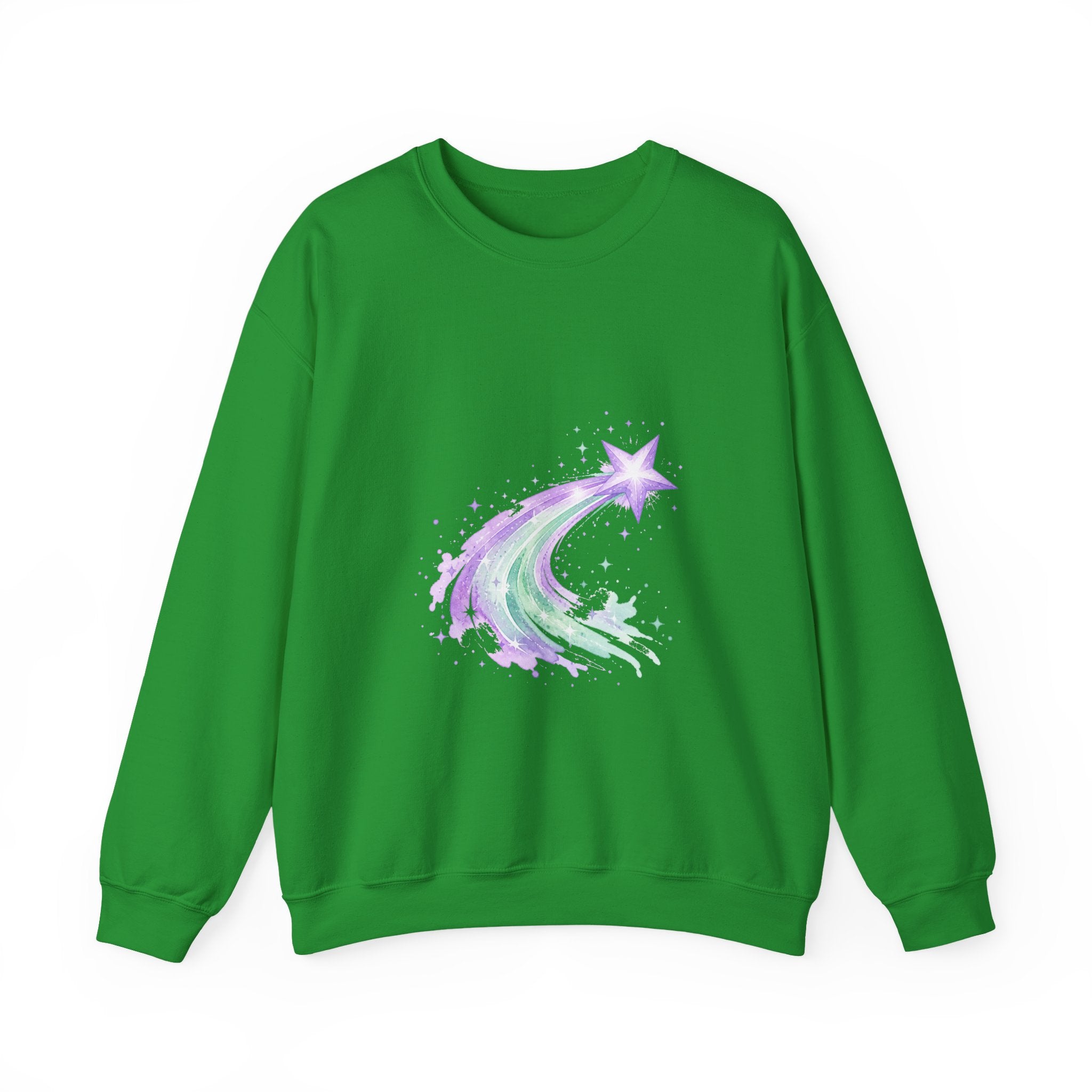 Matching Couple Sweatshirt - Shooting Star & North Star Matching Couple Crewneck Sweatshirt Watercolor Art His Hers Engagement Gift - Design A