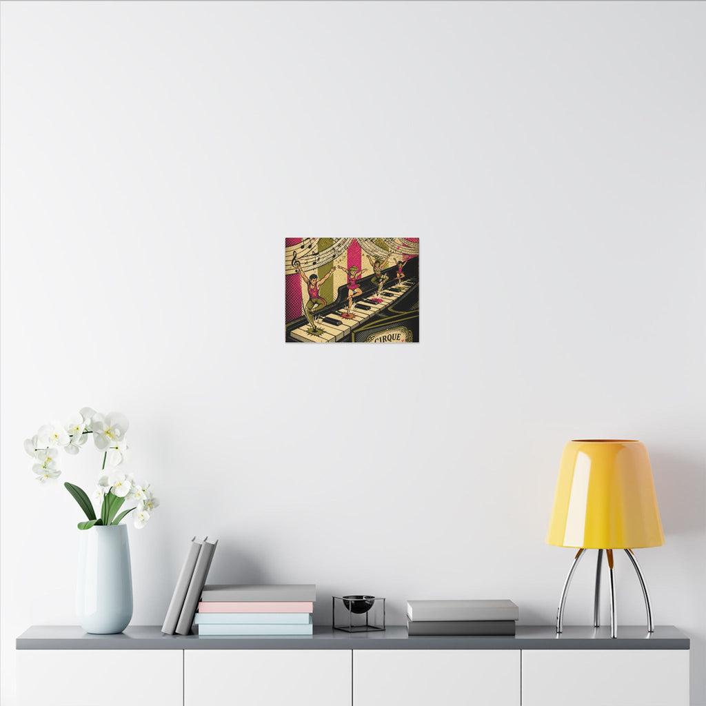 Grand Piano Acrobats Wall Art Canvas 16×20 Pop Art Living Room Decor Maximalist Print