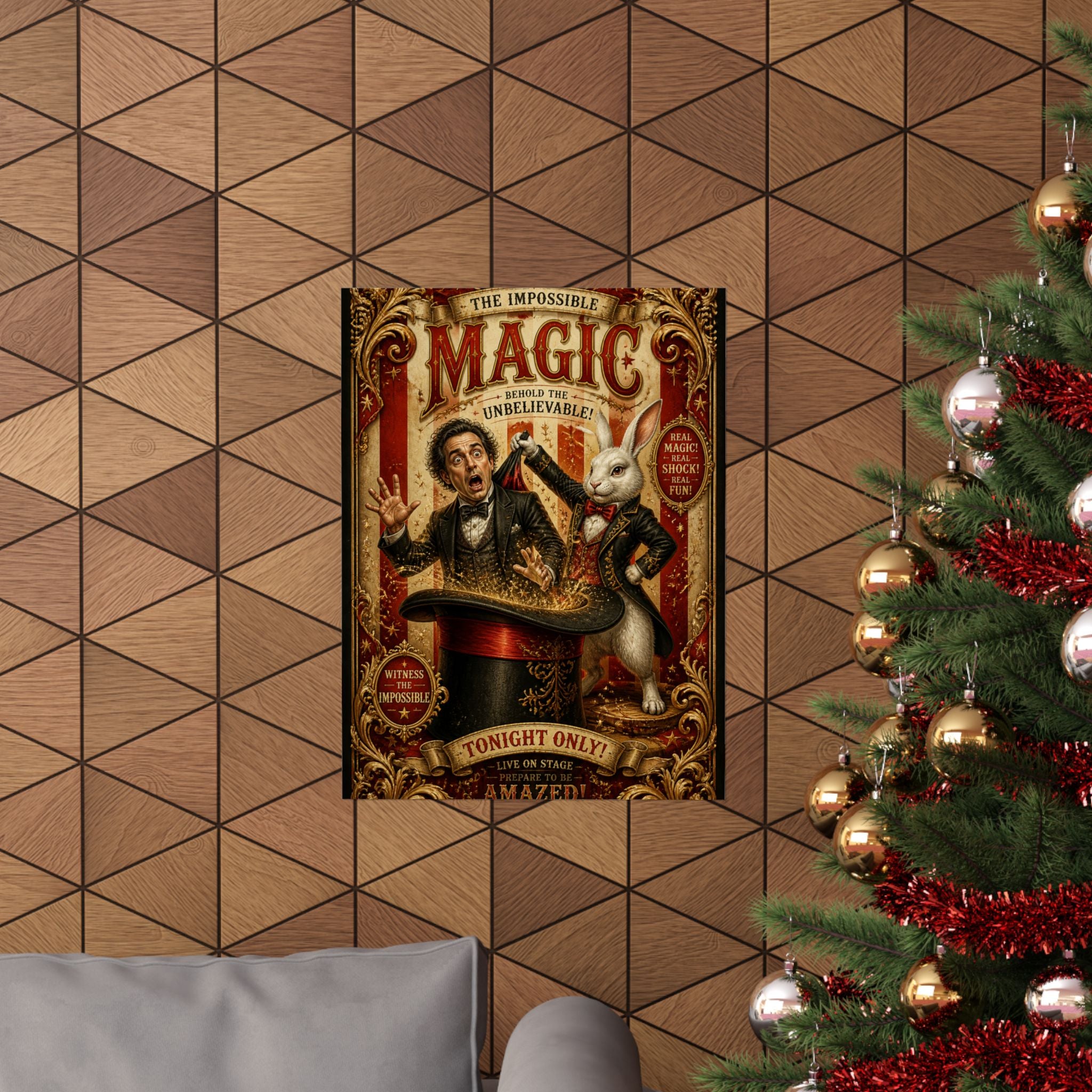 Magic Hat Rabbit Wall Art Poster 24×36 Baroque Studio Decor Maximalist Print