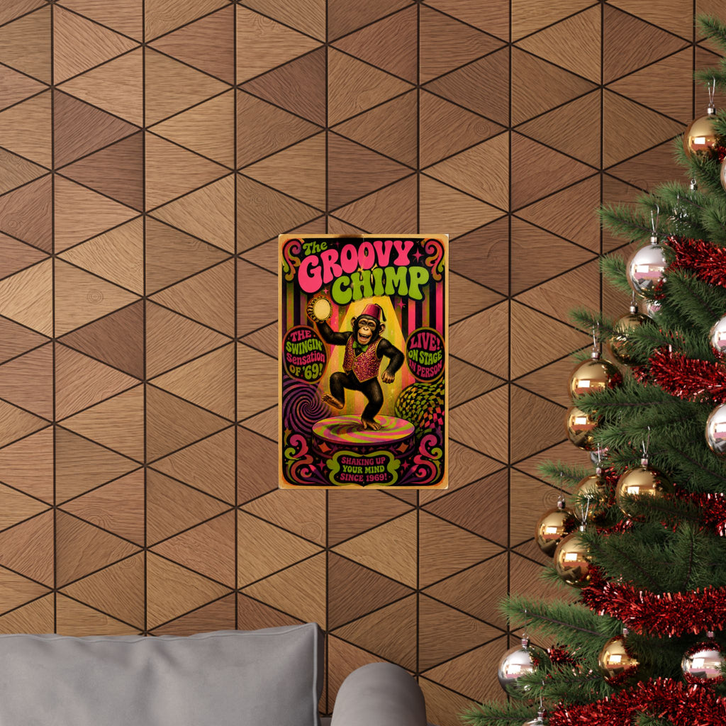 Dancing Monkey Wall Art Poster 18×24 Psychedelic Cafe Decor Maximalist Print