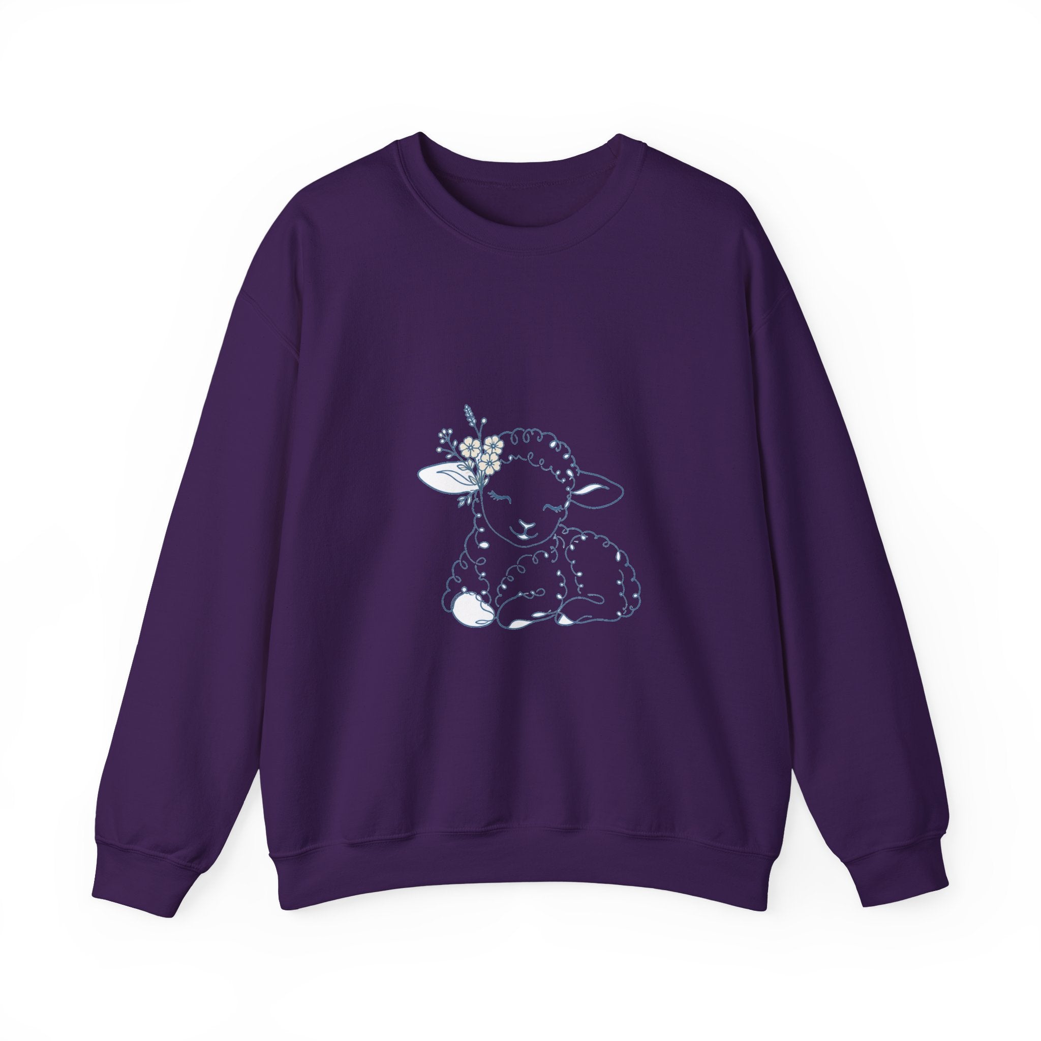 Matching Couple Sweatshirt - Lion & Lamb Matching Couple Crewneck Sweatshirt Minimalist Art His Hers Valentine Gift - Design B