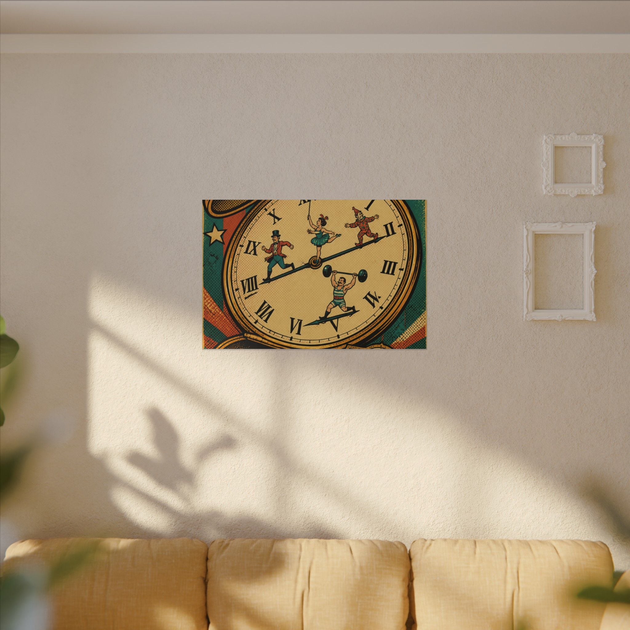 Pocket Watch Performers Wall Art Canvas 24×36 Pop Art Restaurant Decor Maximalist Print