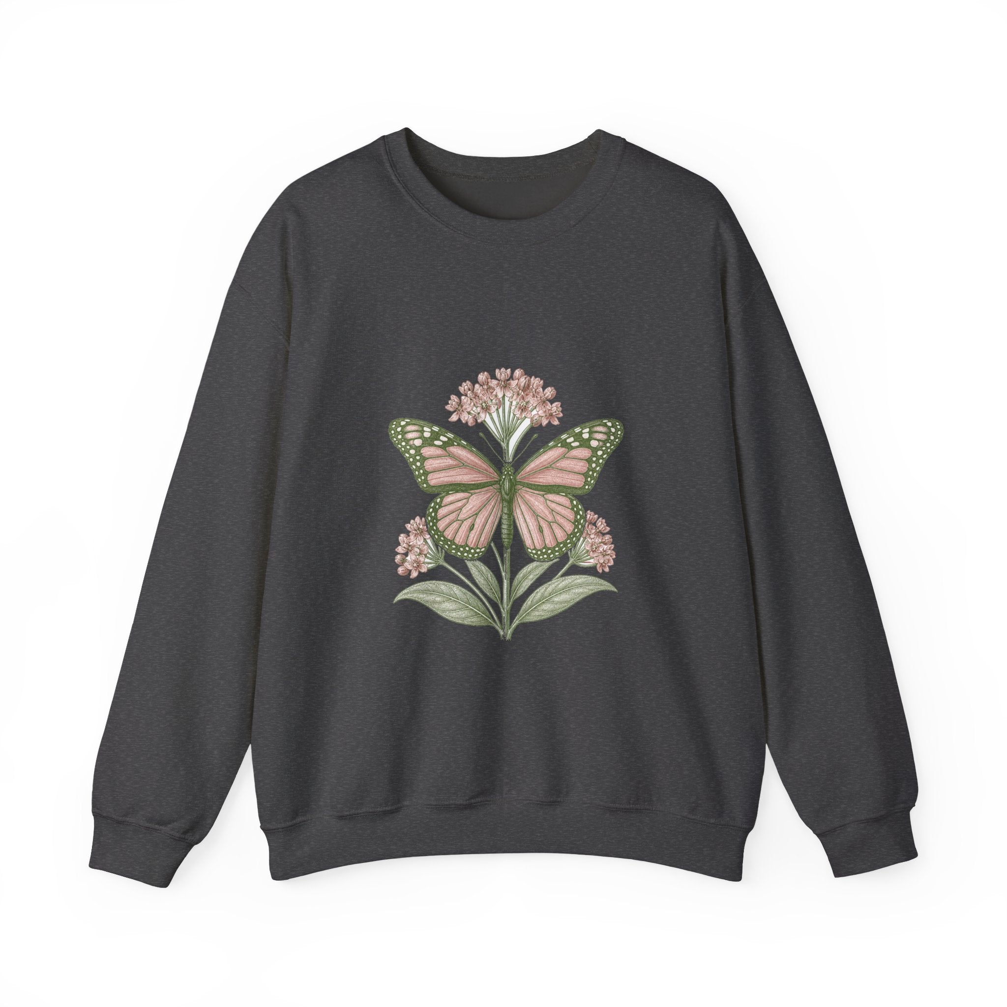 Matching Couple Sweatshirt - Butterfly & Moth Matching Couple Crewneck Sweatshirt Vintage Art His Hers Wedding Gift - Design A
