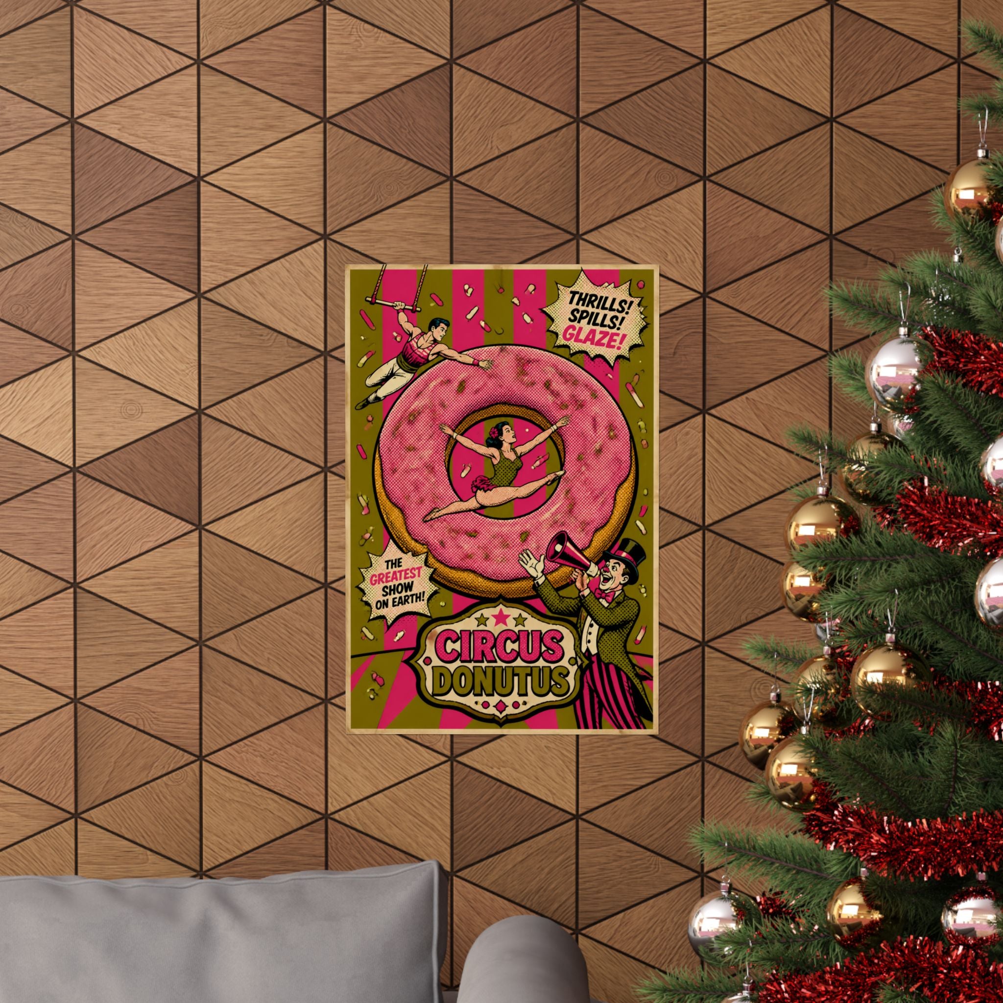 Donut Circus Ring Wall Art Poster 18×24 Pop Art Living Room Decor Maximalist Print