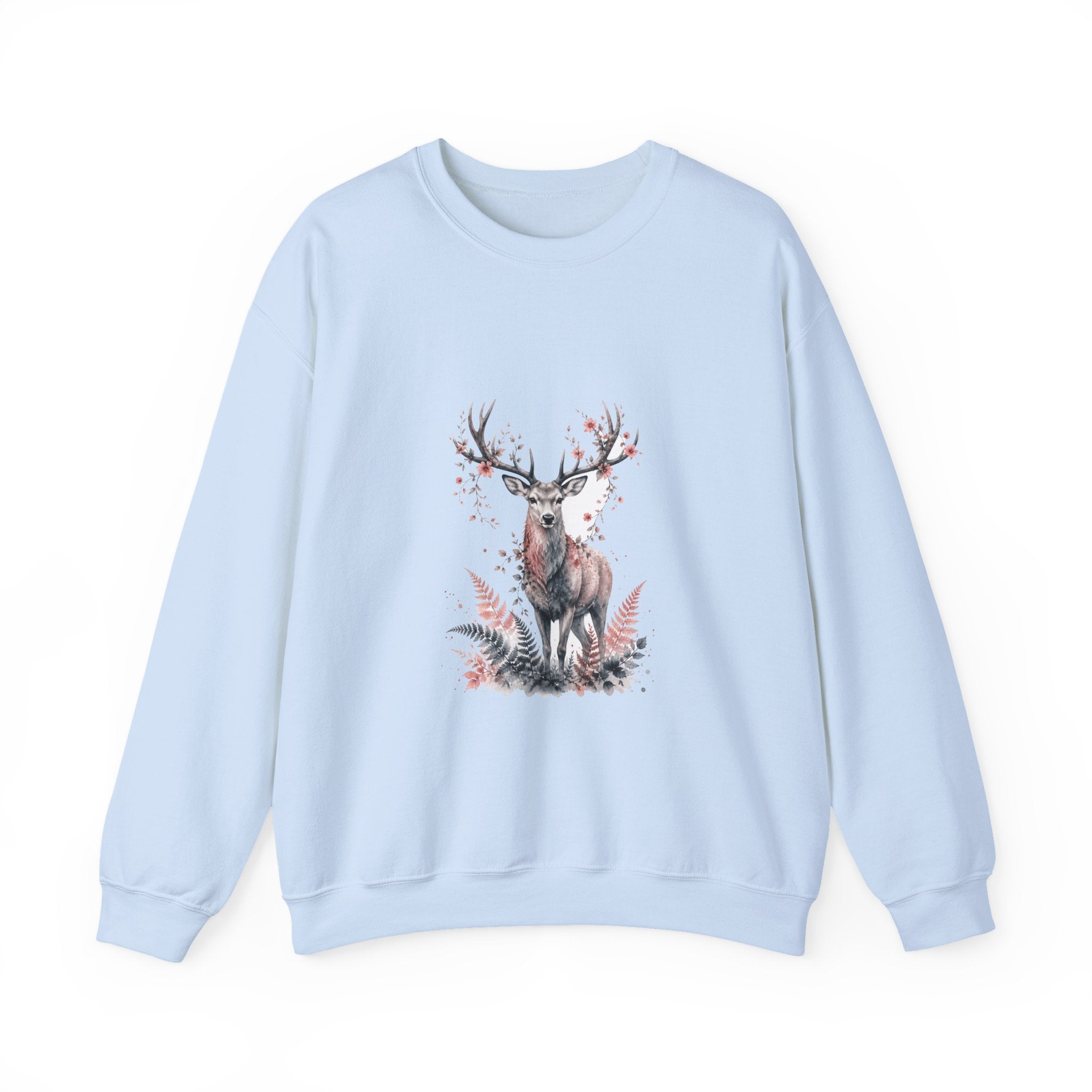 Matching Couple Sweatshirt - Bear & Deer Matching Couple Premium Fleece Sweatshirt Watercolor Art His Hers Birthday Gift - Design B