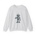 Matching Couple Sweatshirt - Robot & Heart Matching Couple Premium Fleece Sweatshirt Vintage Art His Hers Honeymoon Gift - Design A