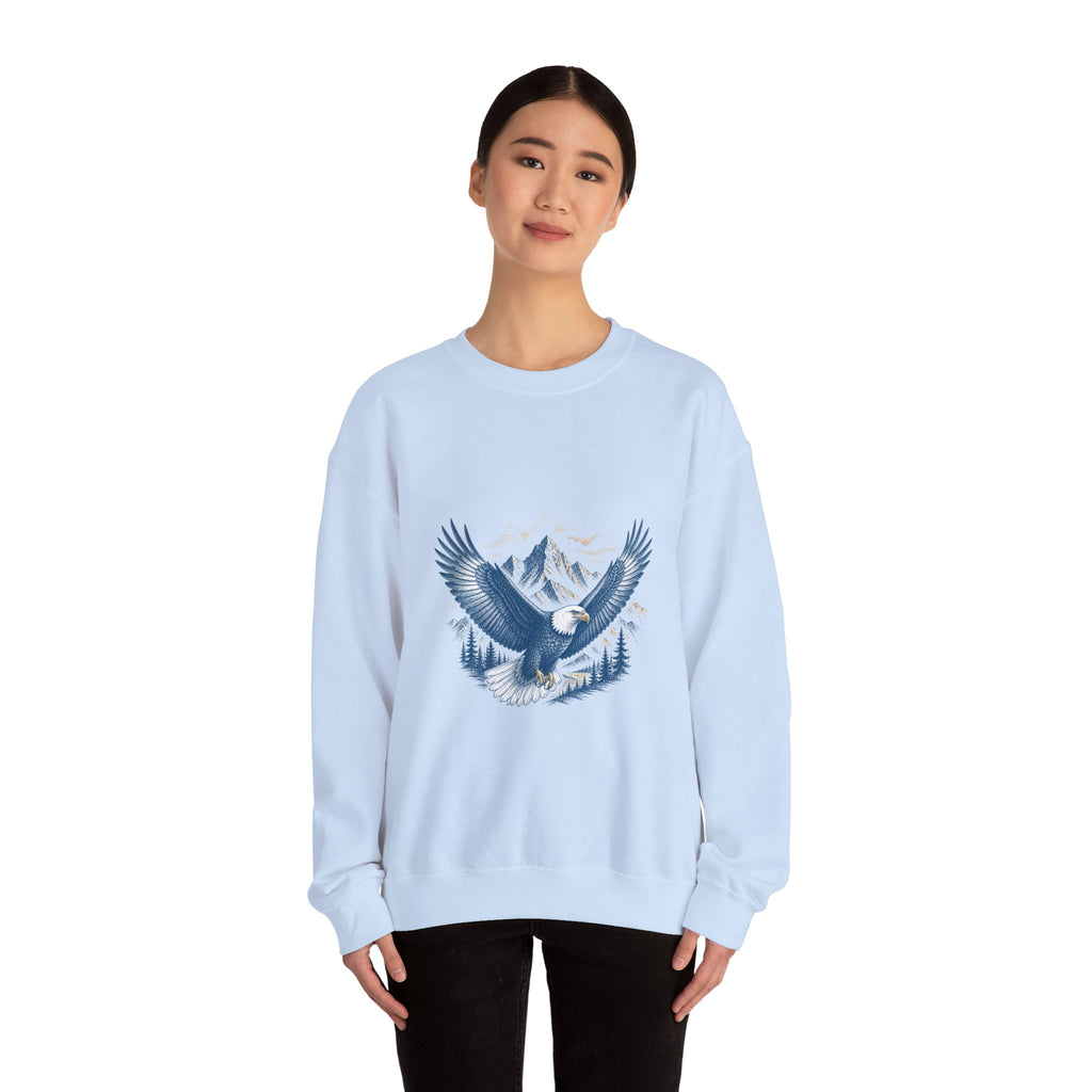 Matching Couple Sweatshirt - Eagle & Whale Matching Couple Comfort Colors Crew Hand-Drawn Art His Hers Anniversary Gift - Design A