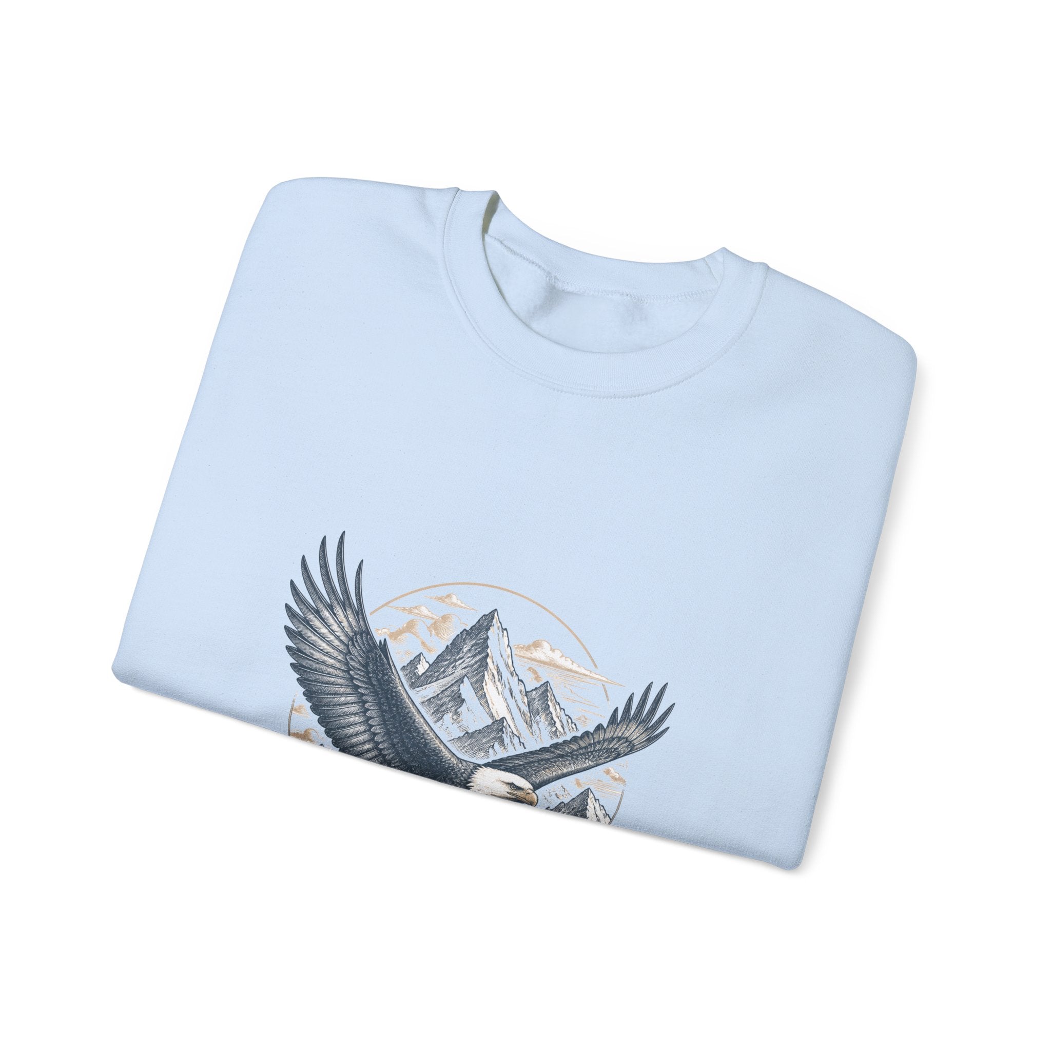 Matching Couple Sweatshirt - Eagle & Whale Matching Couple Crewneck Sweatshirt Hand-Drawn Art His Hers Best Friend Gift - Design A