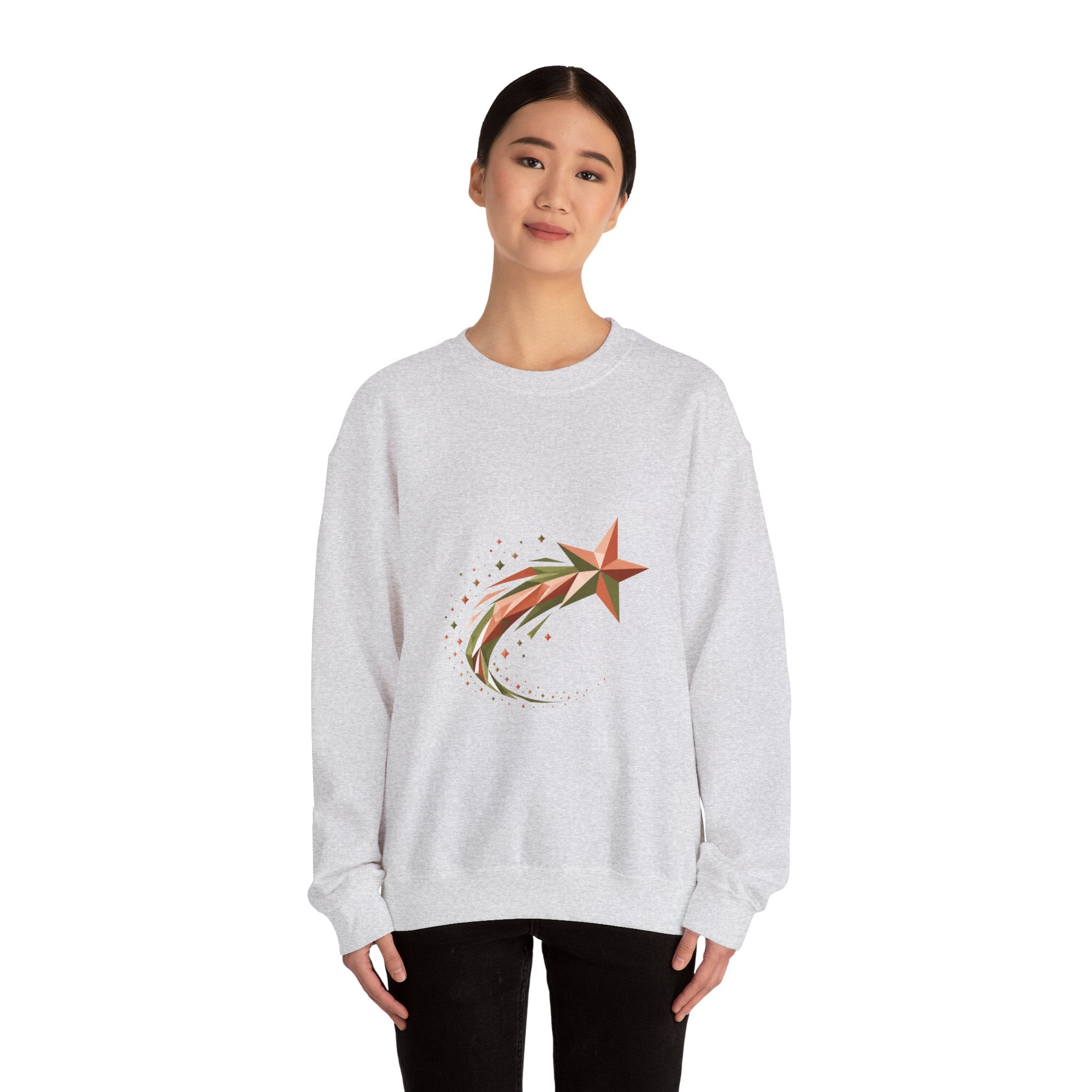 Matching Couple Sweatshirt - Shooting Star & North Star Matching Couple Comfort Colors Crew Geometric Art His Hers Love Gift - Design A