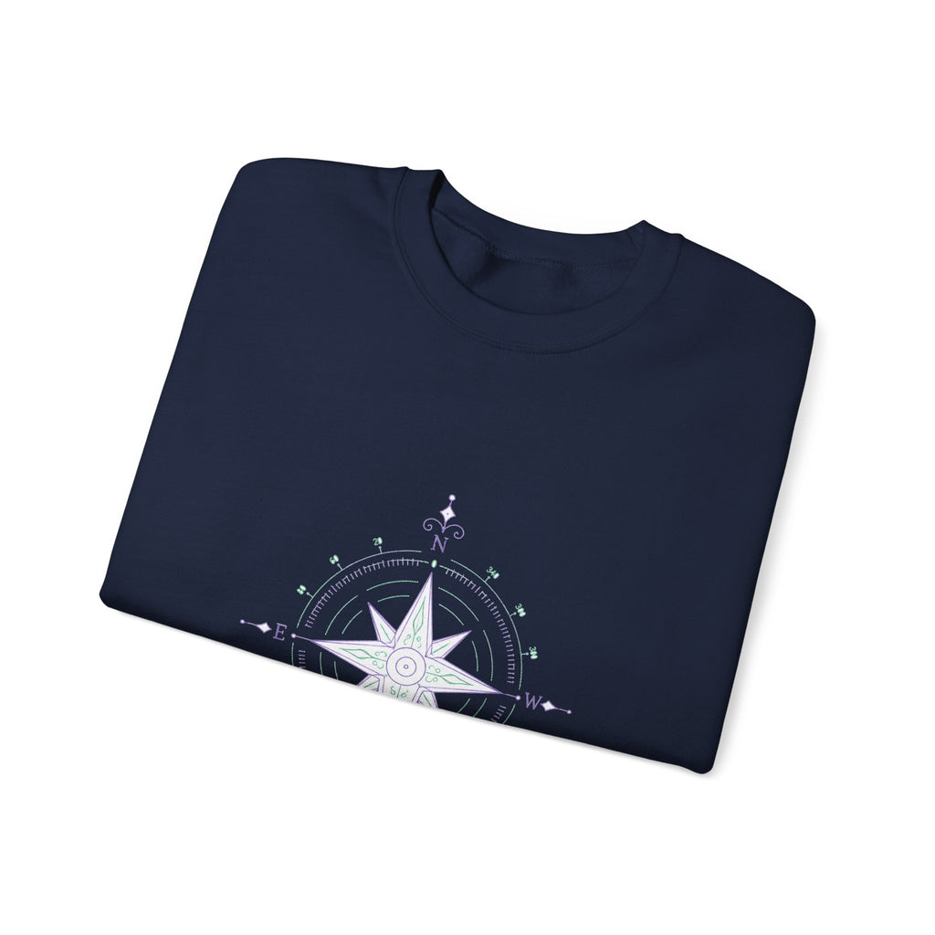 Matching Couple Sweatshirt - Compass North & South Matching Couple Crewneck Sweatshirt Minimalist Art His Hers Valentine Gift - Design B