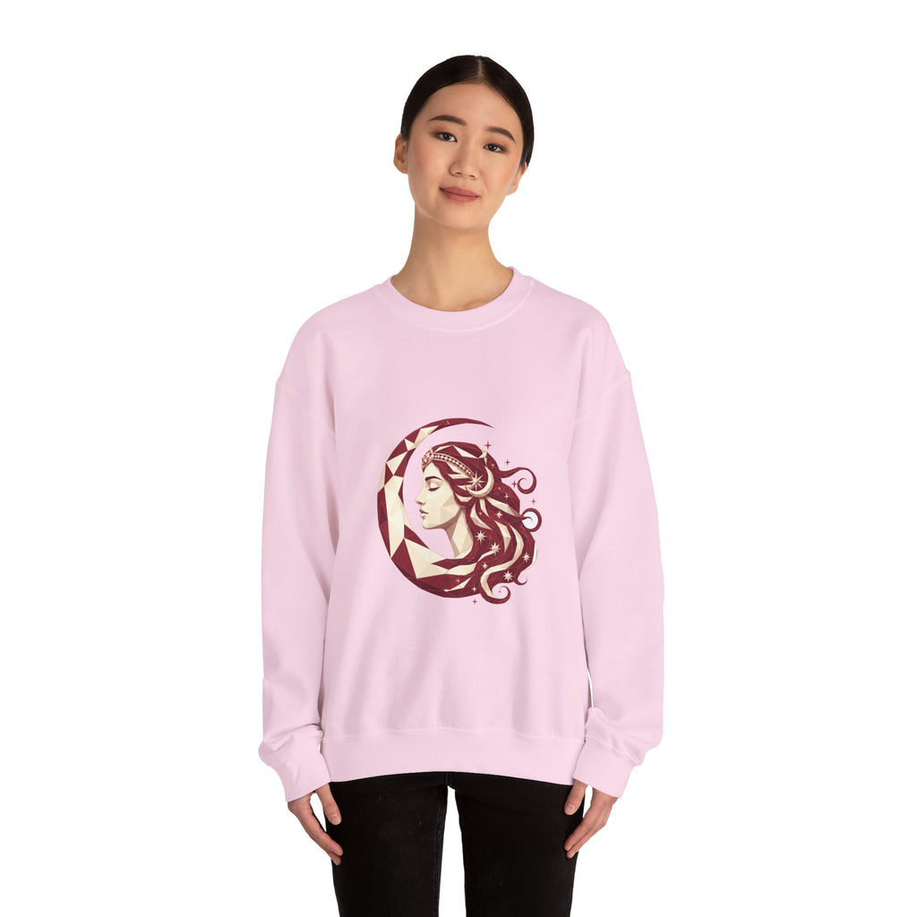 Matching Couple Sweatshirt - Helios & Selene Matching Couple Comfort Colors Crew Geometric Art His Hers Love Gift - Design B