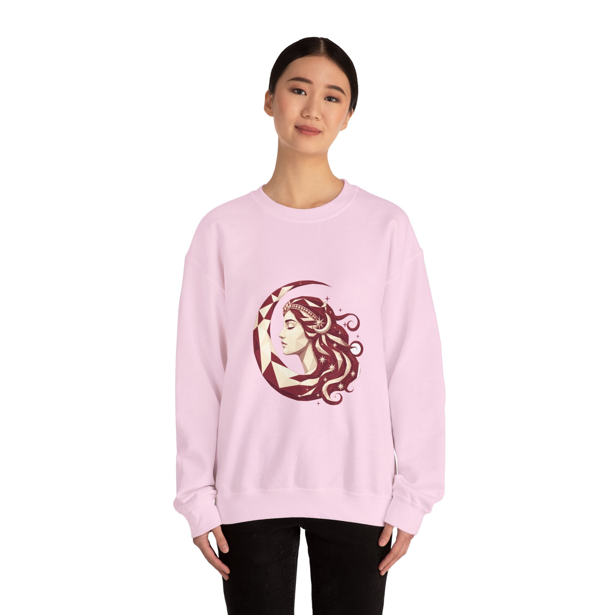 Matching Couple Sweatshirt - Helios & Selene Matching Couple Comfort Colors Crew Geometric Art His Hers Love Gift - Design B
