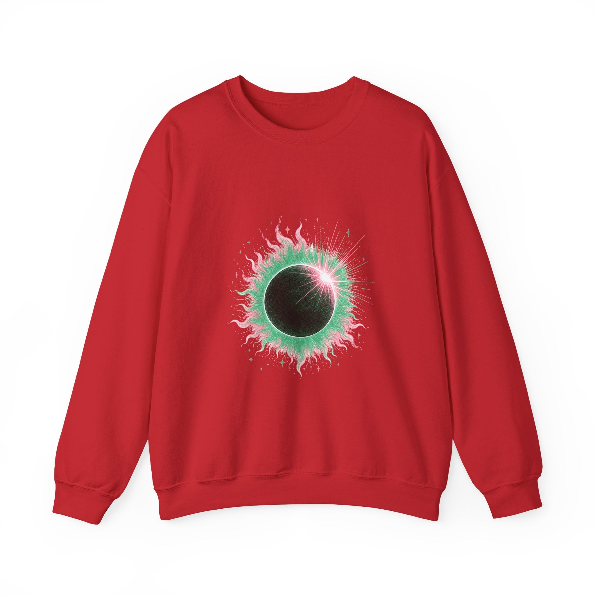 Matching Couple Sweatshirt - Solar & Lunar Eclipse Matching Couple Crewneck Sweatshirt Hand-Drawn Art His Hers Best Friend Gift - Design A