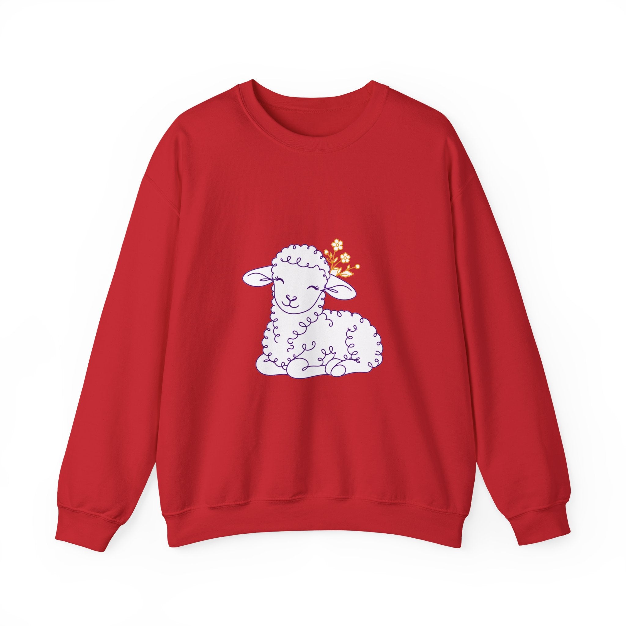 Matching Couple Sweatshirt - Lion & Lamb Matching Couple Comfort Colors Crew Minimalist Art His Hers Christmas Gift - Design B
