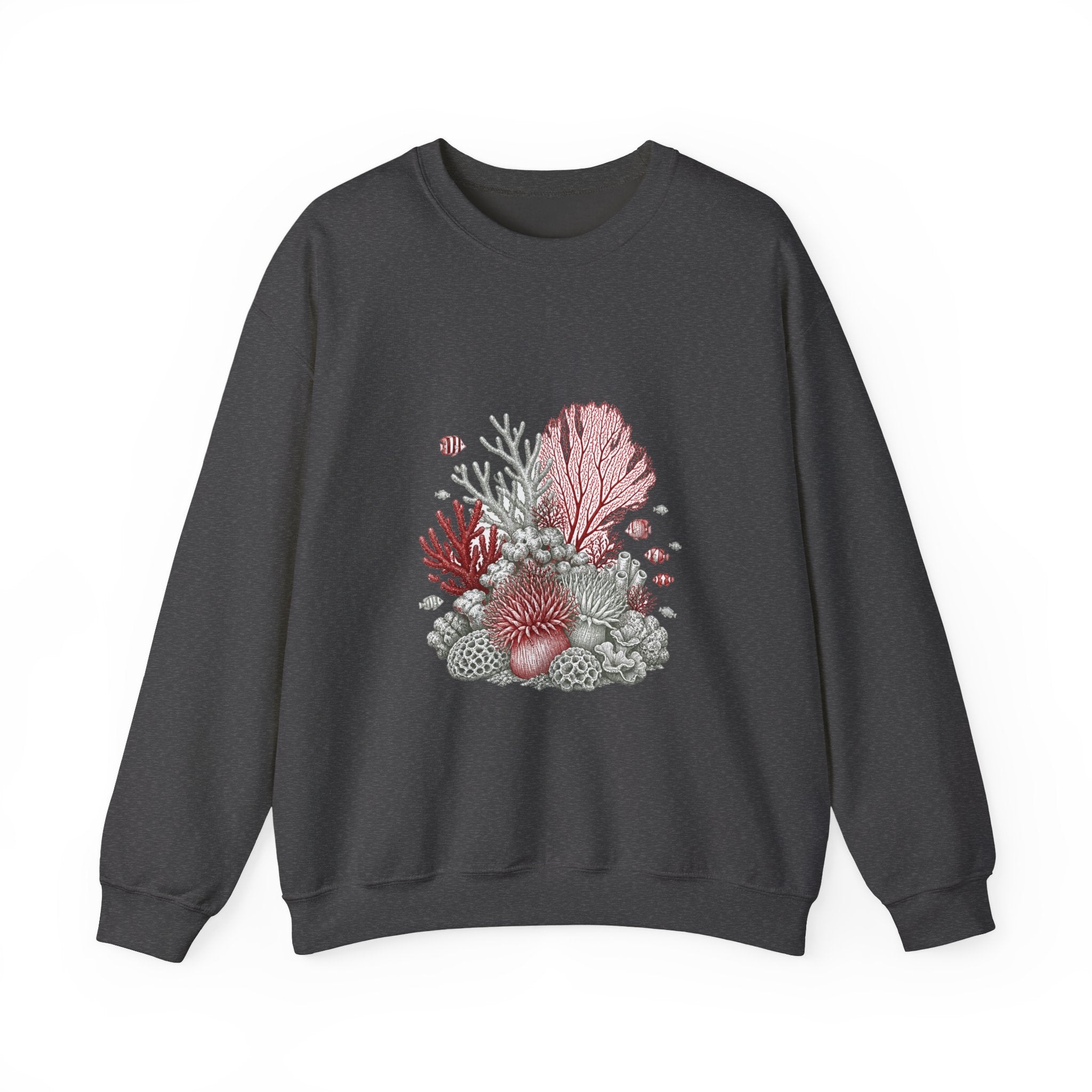 Matching Couple Sweatshirt - Coral Reef & Deep Sea Matching Couple Comfort Colors Crew Hand-Drawn Art His Hers Anniversary Gift - Design A