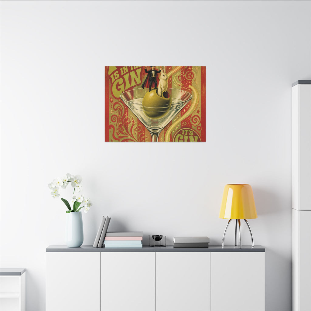 Martini Magician Wall Art Canvas 24×36 Psychedelic Dining Room Decor Maximalist Print