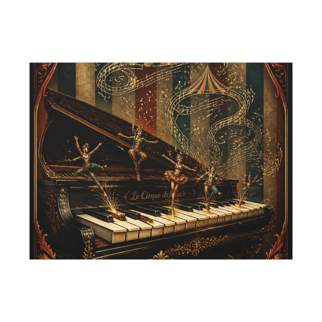 Grand Piano Acrobats Wall Art Canvas 16×20 Baroque Home Office Decor Maximalist Print