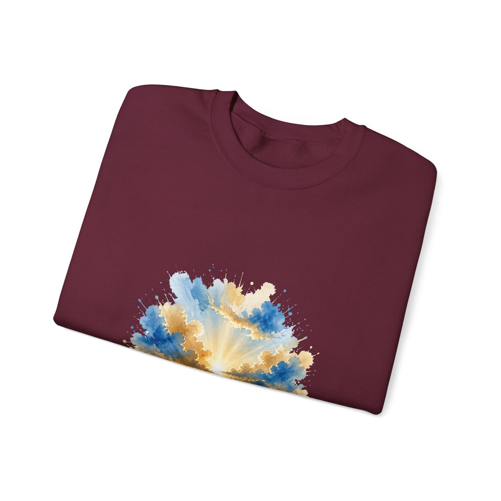 Matching Couple Sweatshirt - Sunrise & Sunset Matching Couple Crewneck Sweatshirt Watercolor Art His Hers Engagement Gift - Design A