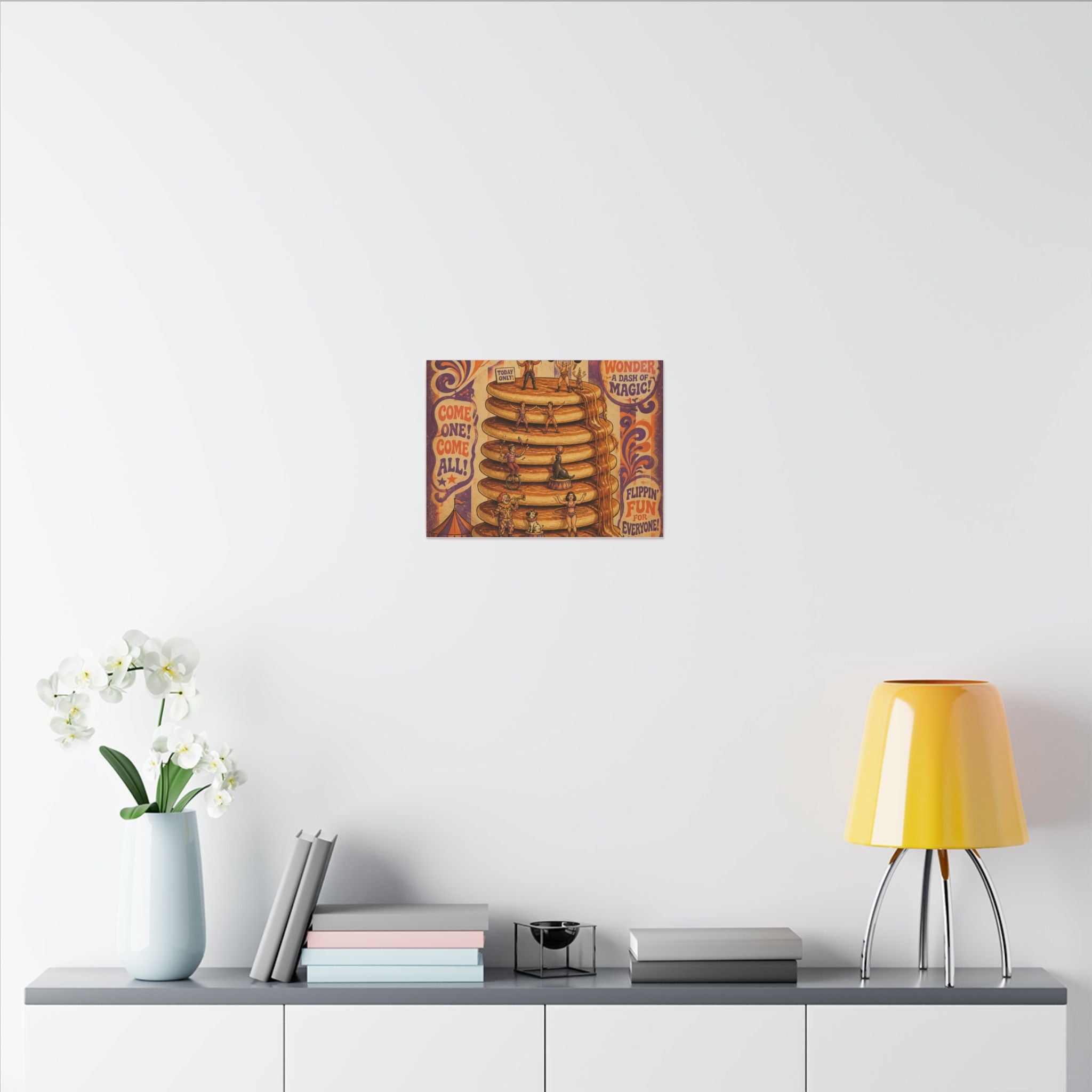 Pancake Stack Platform Wall Art Canvas 24×36 Psychedelic Dining Room Decor Maximalist Print