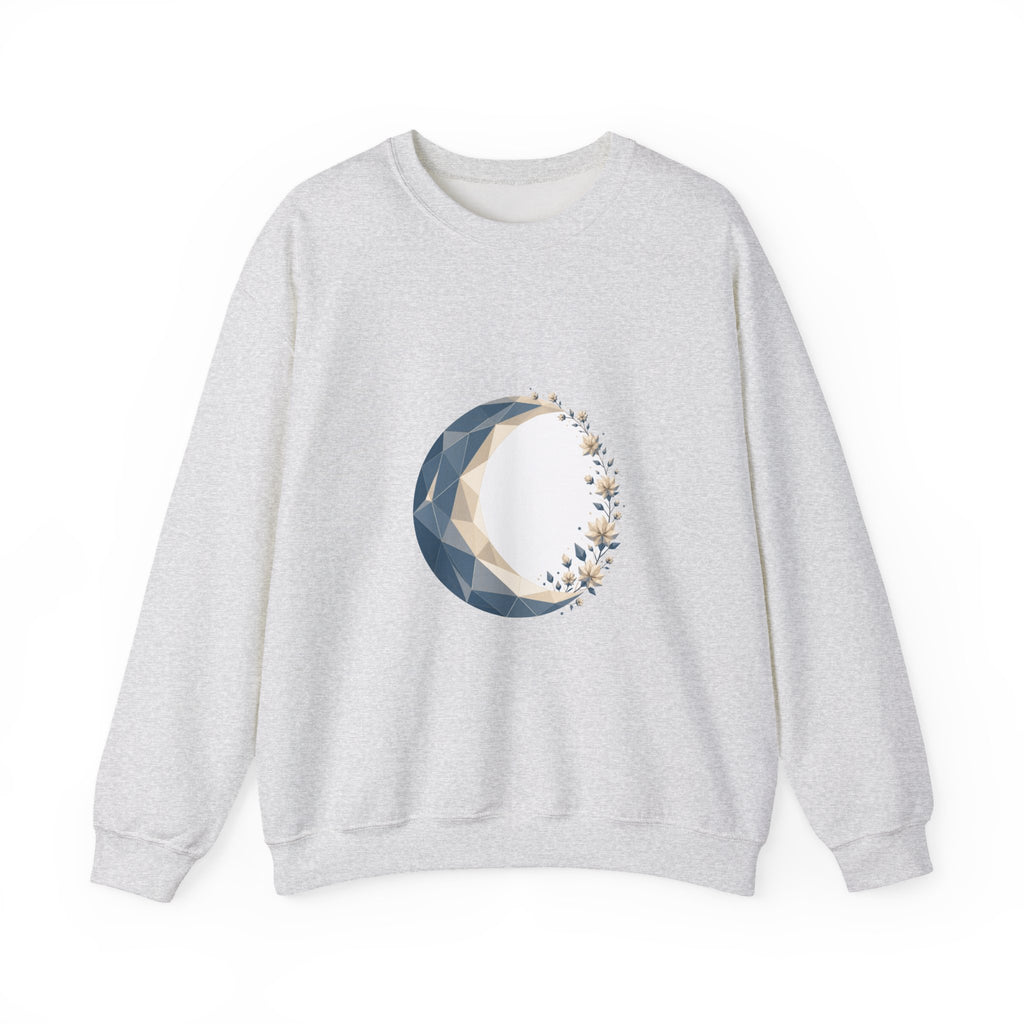 Matching Couple Sweatshirt - Waxing & Waning Moon Matching Couple Comfort Colors Crew Geometric Art His Hers Love Gift - Design A