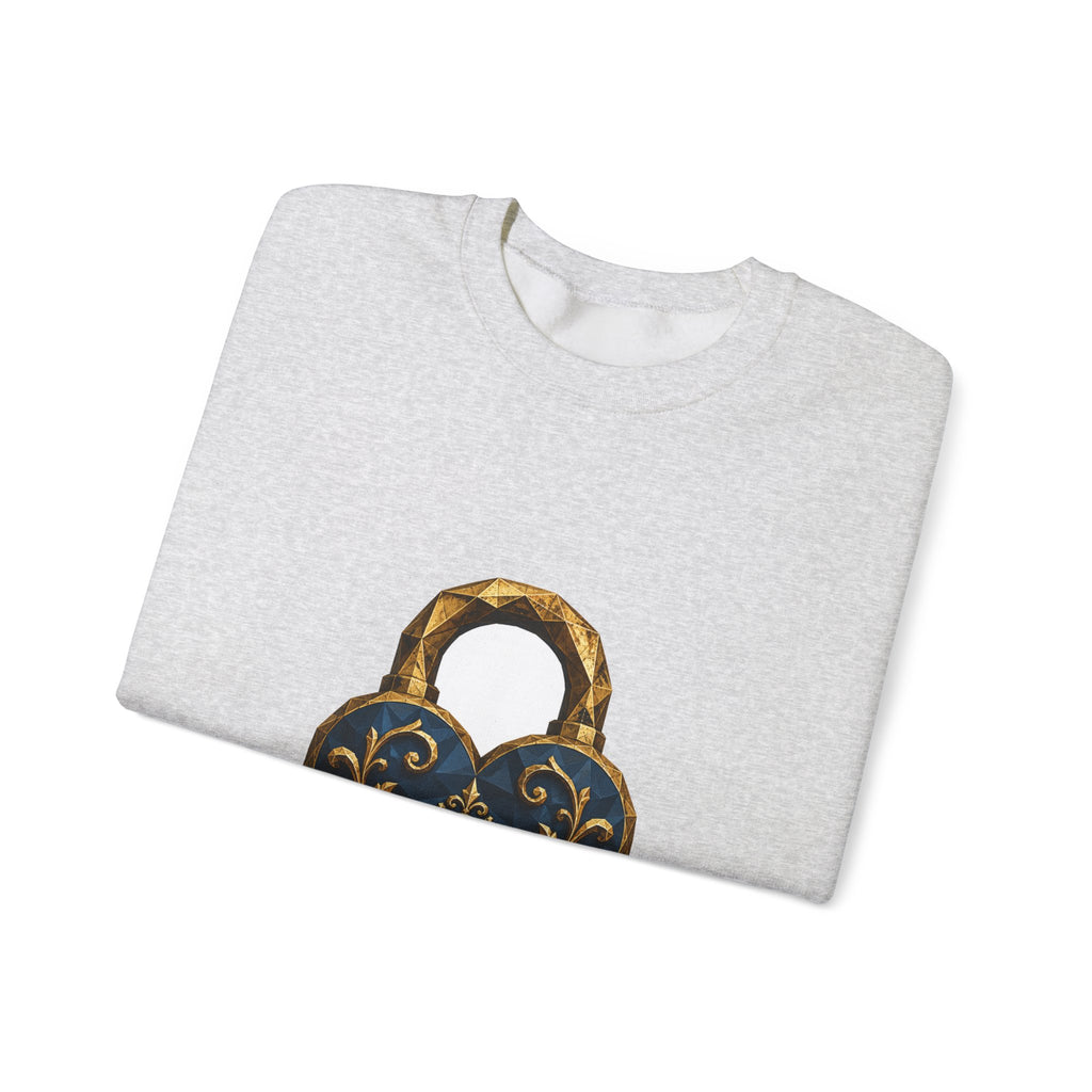 Matching Couple Sweatshirt - Key & Lock Matching Couple Premium Fleece Sweatshirt Geometric Art His Hers Love Gift - Design B