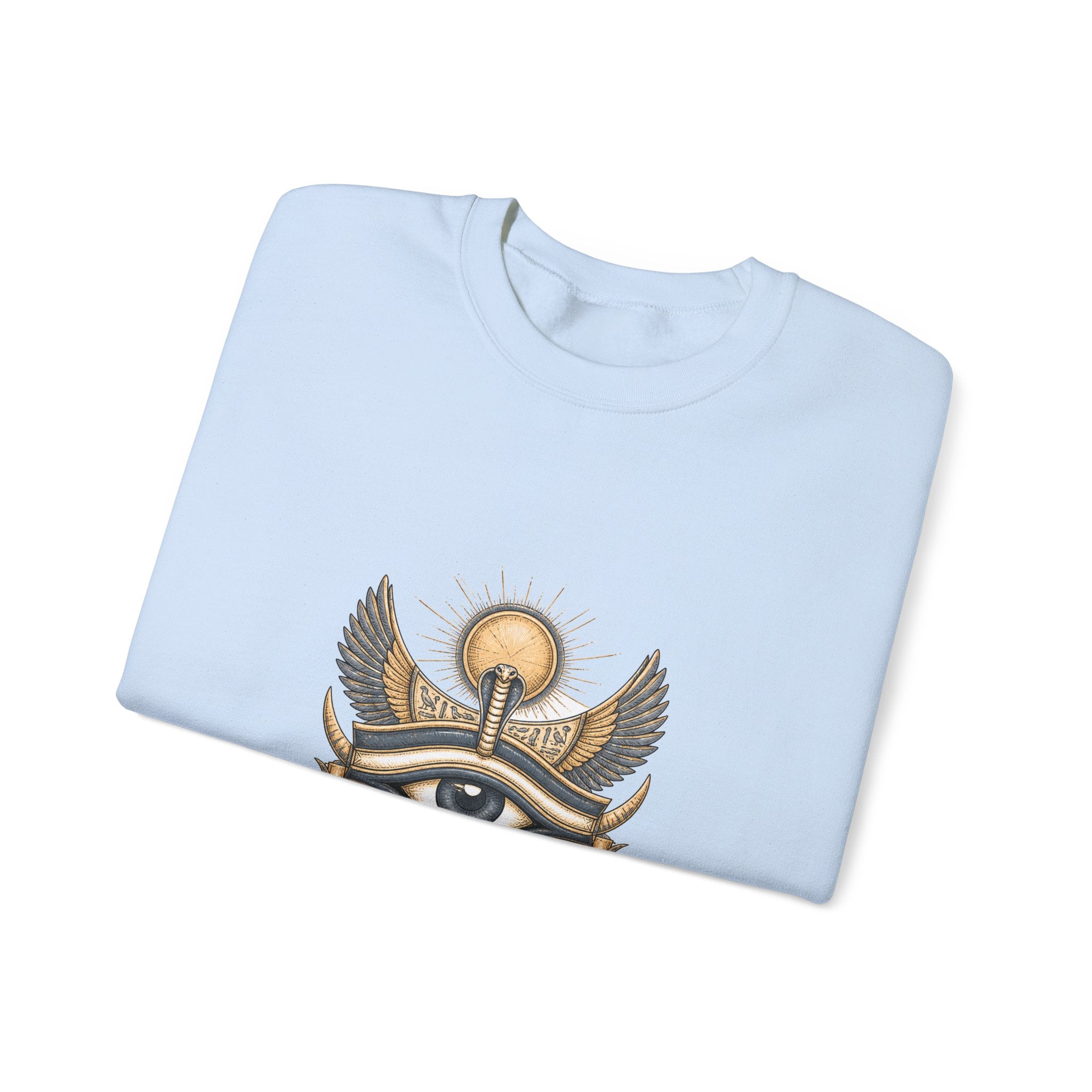 Matching Couple Sweatshirt - Eye of Ra & Horus Matching Couple Crewneck Sweatshirt Hand-Drawn Art His Hers Best Friend Gift - Design A