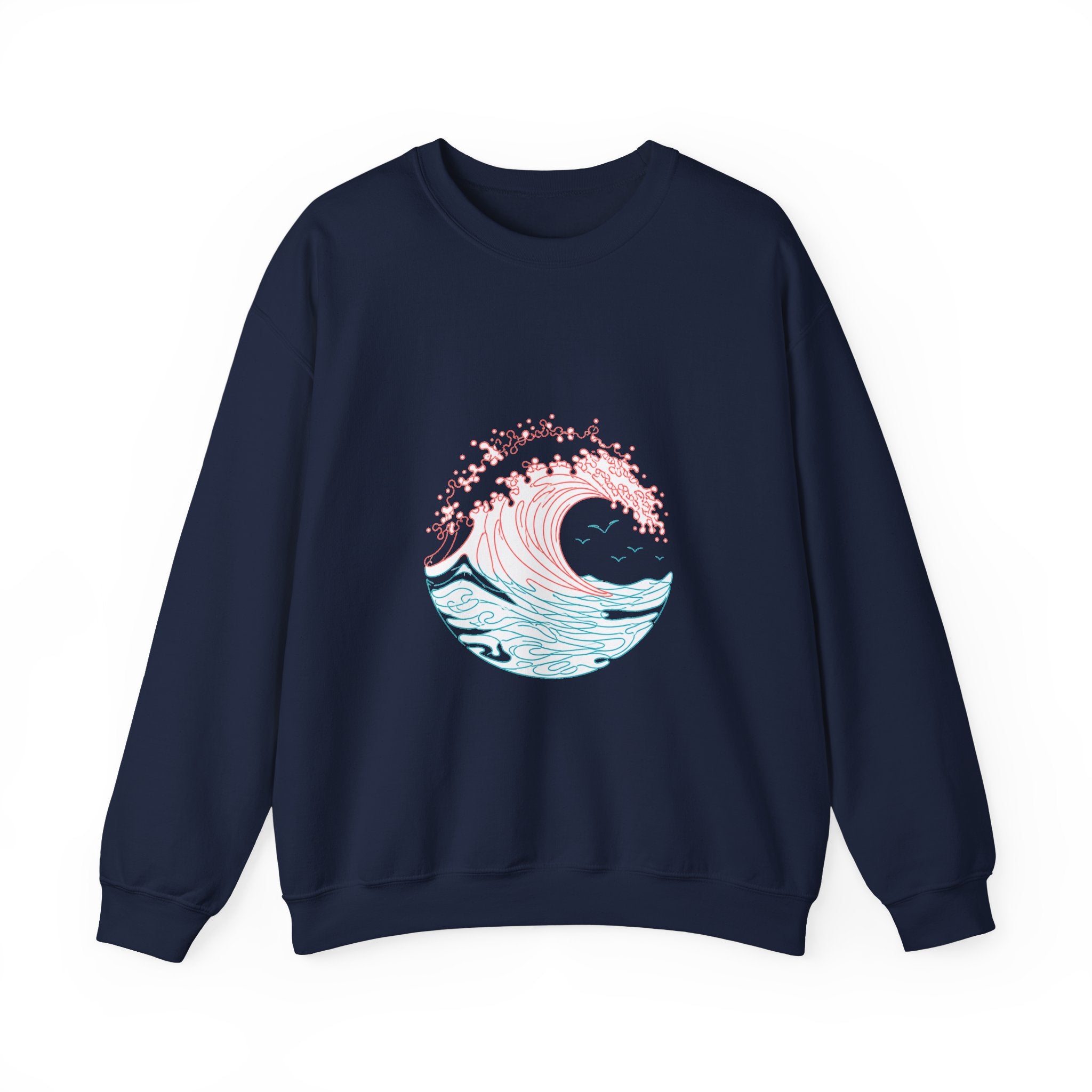 Matching Couple Sweatshirt - Mountain & Ocean Matching Couple Comfort Colors Crew Minimalist Art His Hers Christmas Gift - Design B
