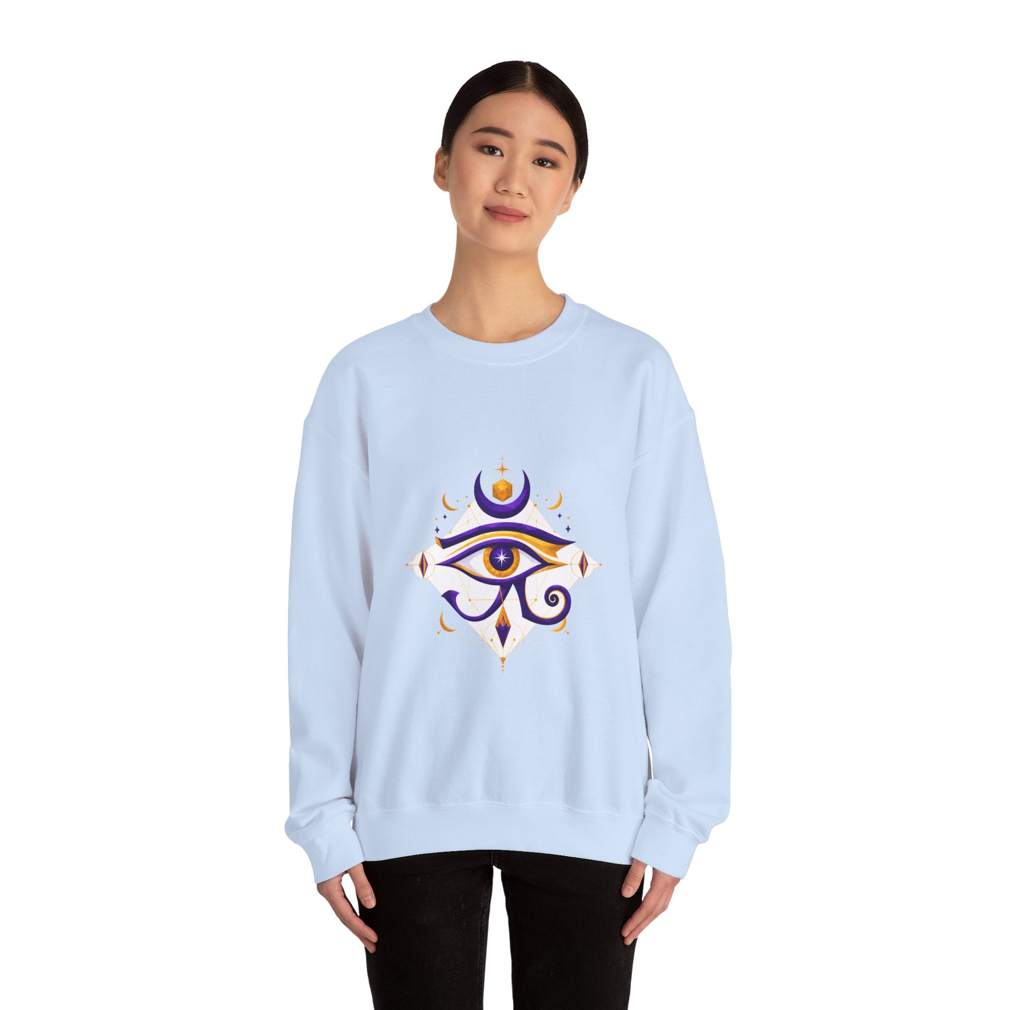 Matching Couple Sweatshirt - Eye of Ra & Horus Matching Couple Premium Fleece Sweatshirt Geometric Art His Hers Love Gift - Design B