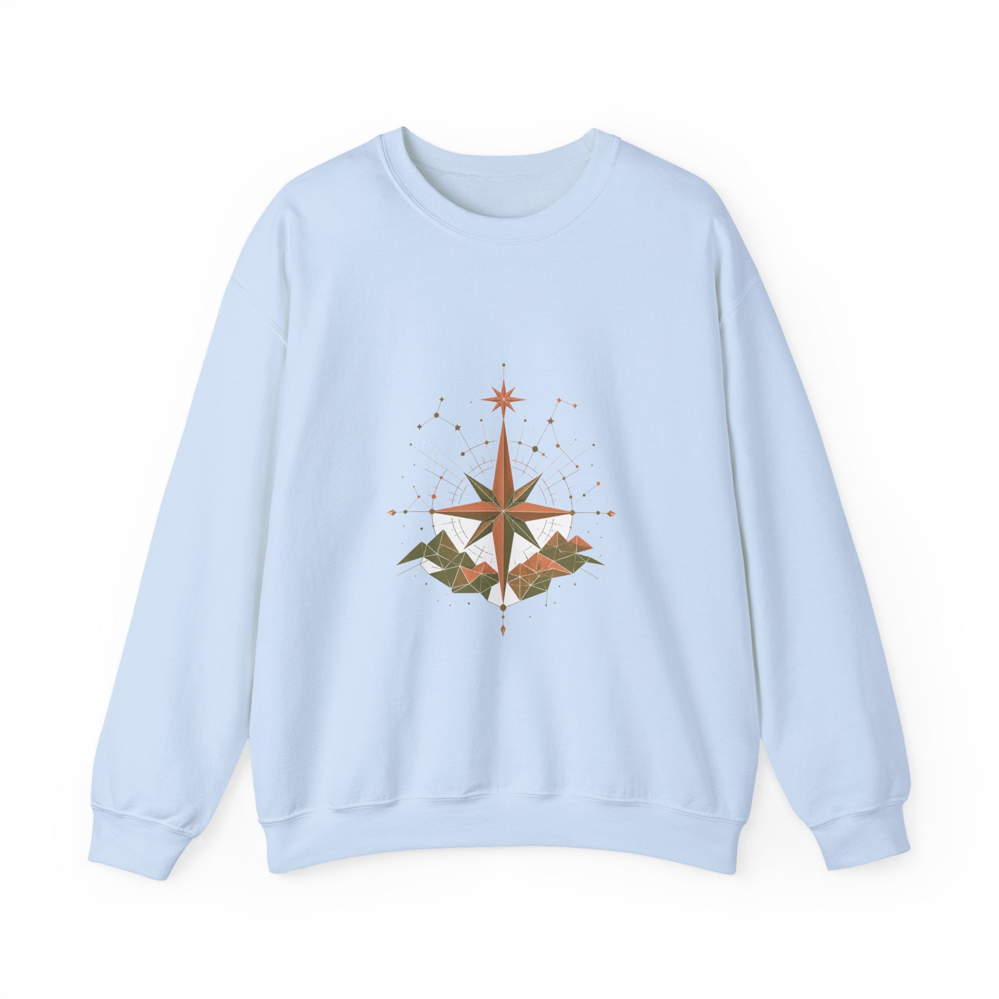 Matching Couple Sweatshirt - Shooting Star & North Star Matching Couple Comfort Colors Crew Geometric Art His Hers Love Gift - Design B