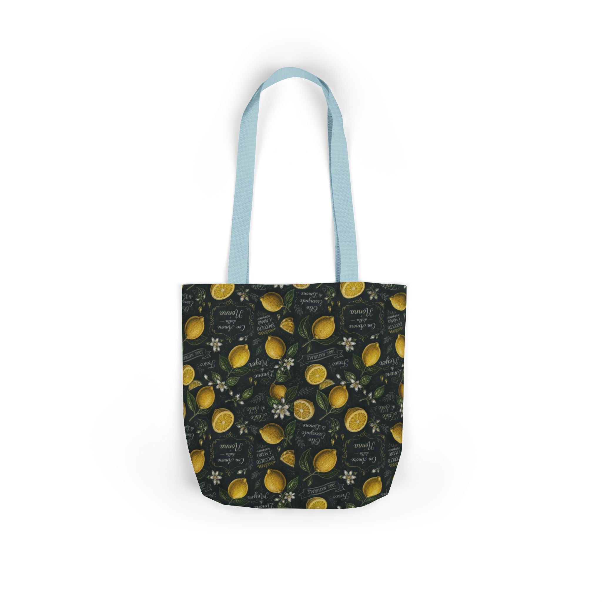 Meyer Lemons Canvas Tote Bag Mediterranean Kitchen Chalk Art Design Italian Cottagecore Gift