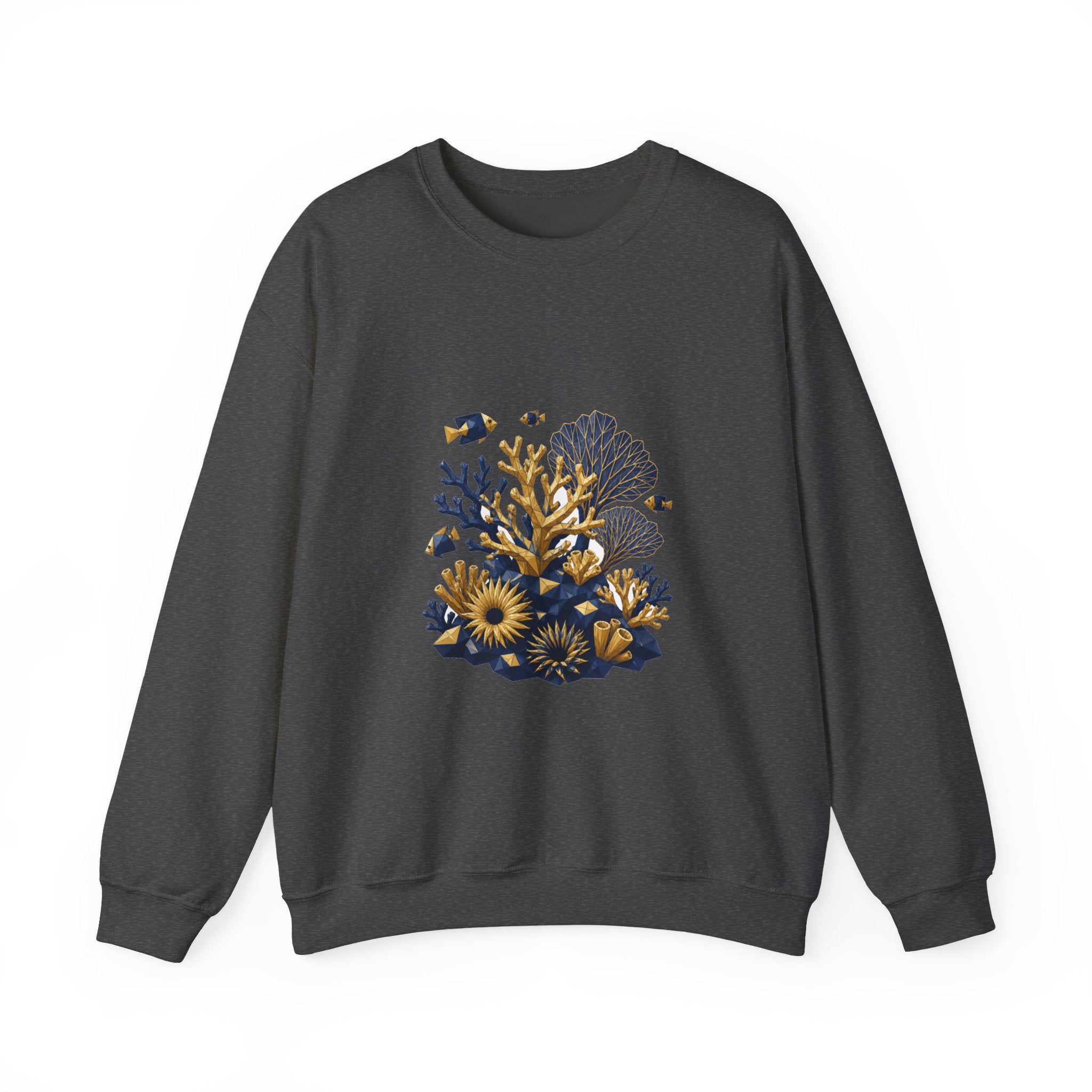 Matching Couple Sweatshirt - Coral Reef & Deep Sea Matching Couple Premium Fleece Sweatshirt Geometric Art His Hers Love Gift - Design A