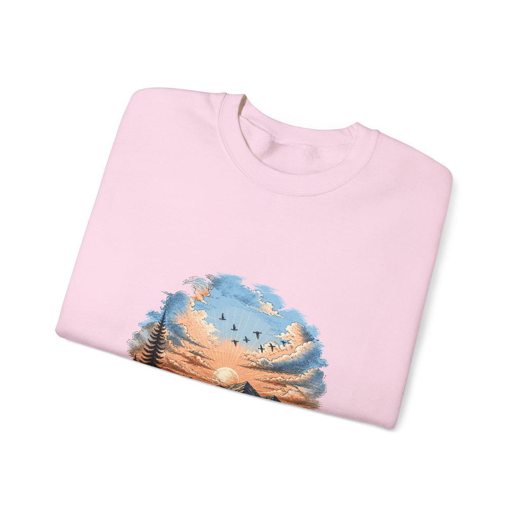 Matching Couple Sweatshirt - Sunrise & Sunset Matching Couple Crewneck Sweatshirt Hand-Drawn Art His Hers Best Friend Gift - Design B