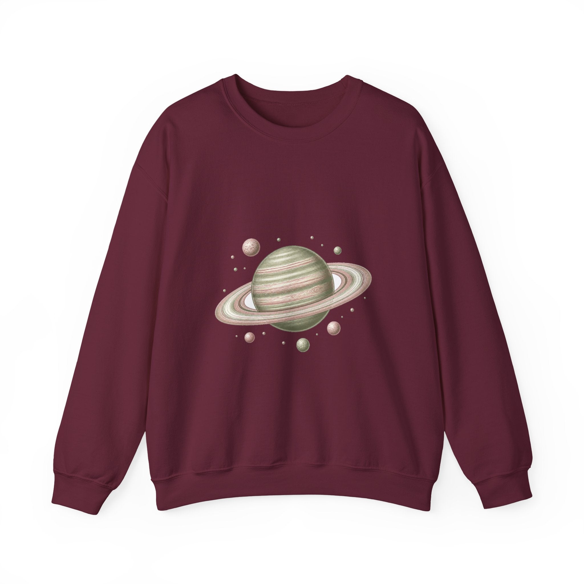 Matching Couple Sweatshirt - Saturn & Jupiter Matching Couple Premium Fleece Sweatshirt Vintage Art His Hers Honeymoon Gift - Design A