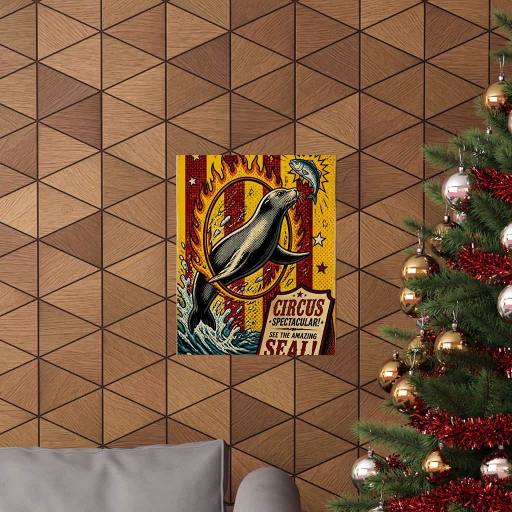 Seal Fire Hoop Wall Art Poster 18×24 Pop Art Living Room Decor Maximalist Print