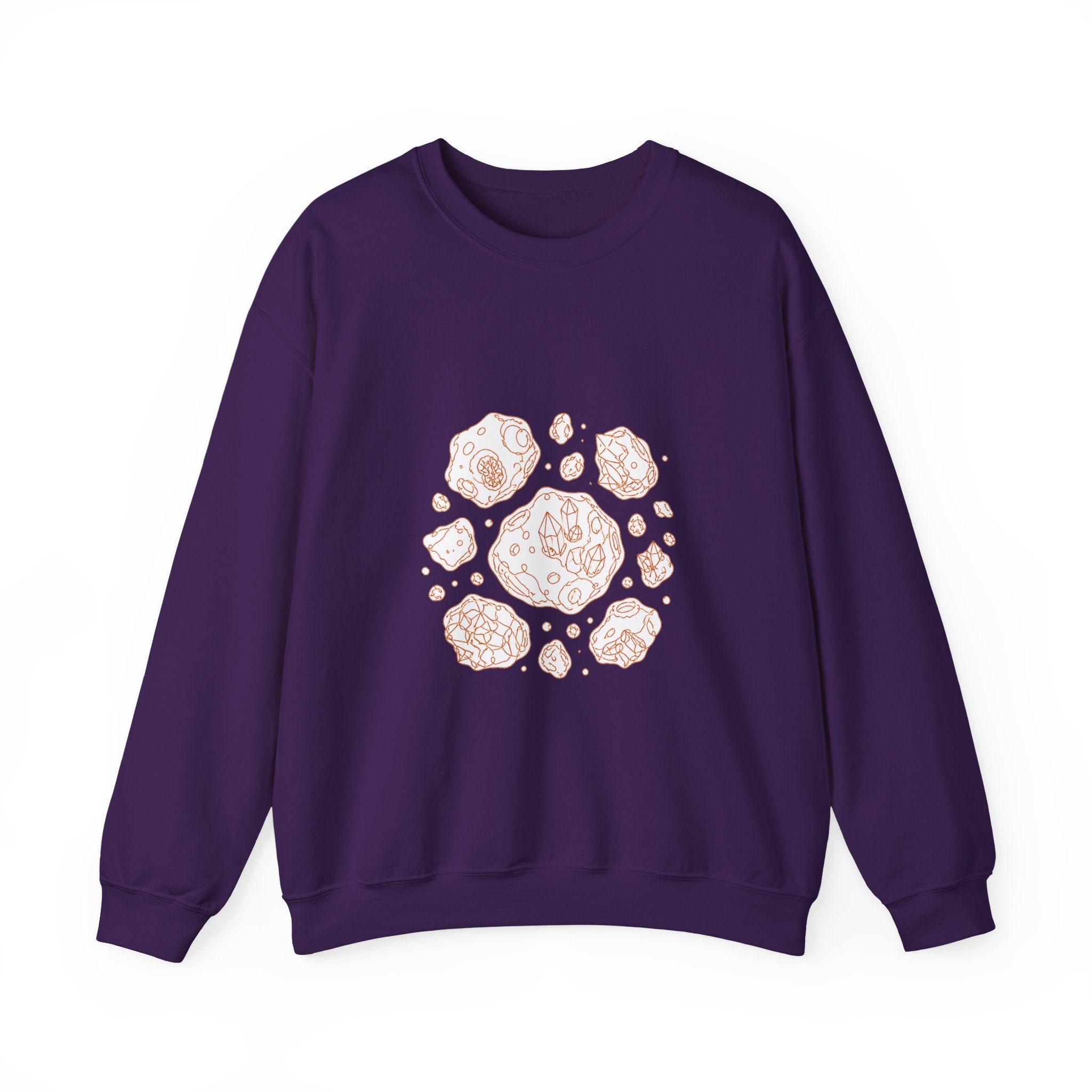 Matching Couple Sweatshirt - Comet & Asteroid Matching Couple Crewneck Sweatshirt Minimalist Art His Hers Valentine Gift - Design B