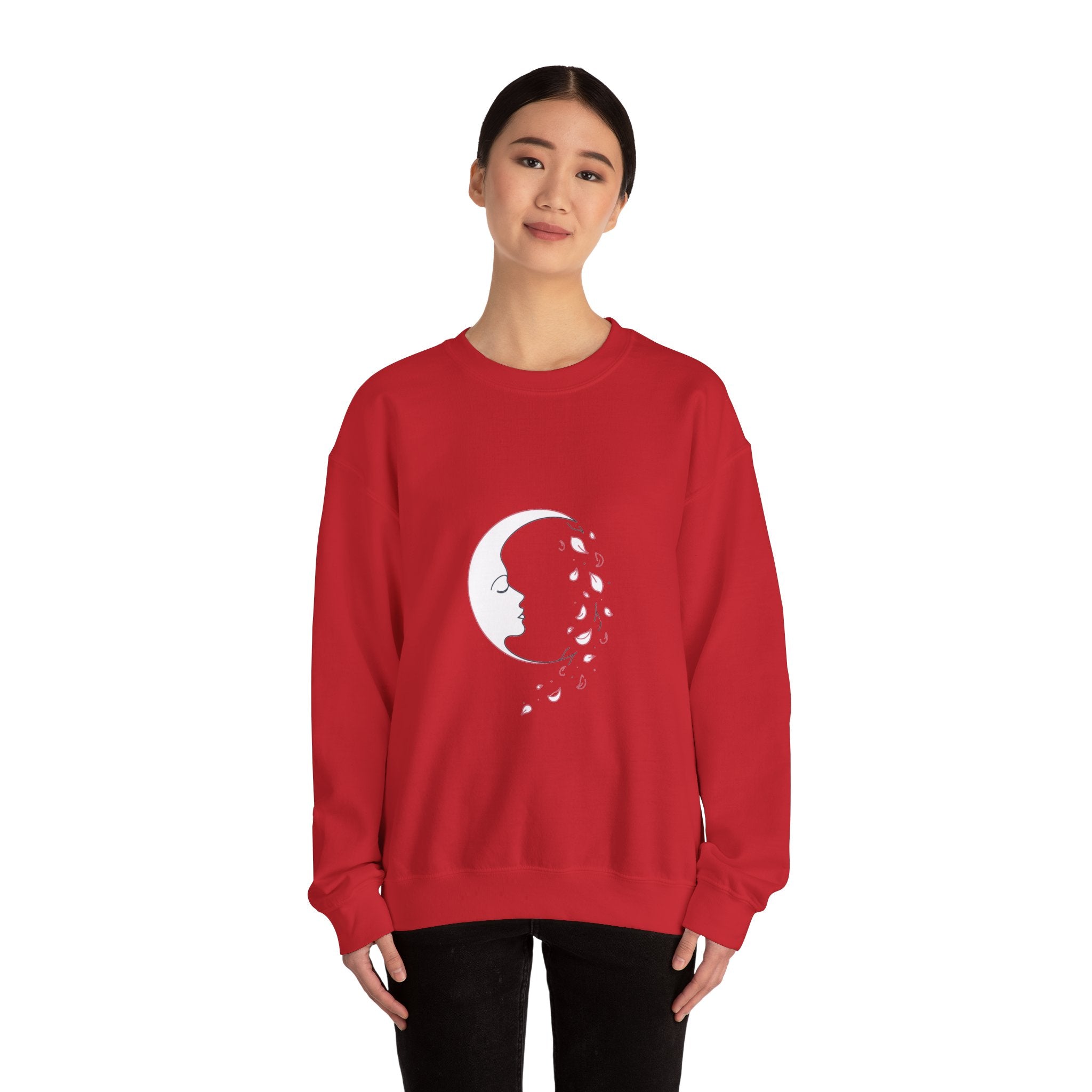 Matching Couple Sweatshirt - Waxing & Waning Moon Matching Couple Comfort Colors Crew Minimalist Art His Hers Christmas Gift - Design B