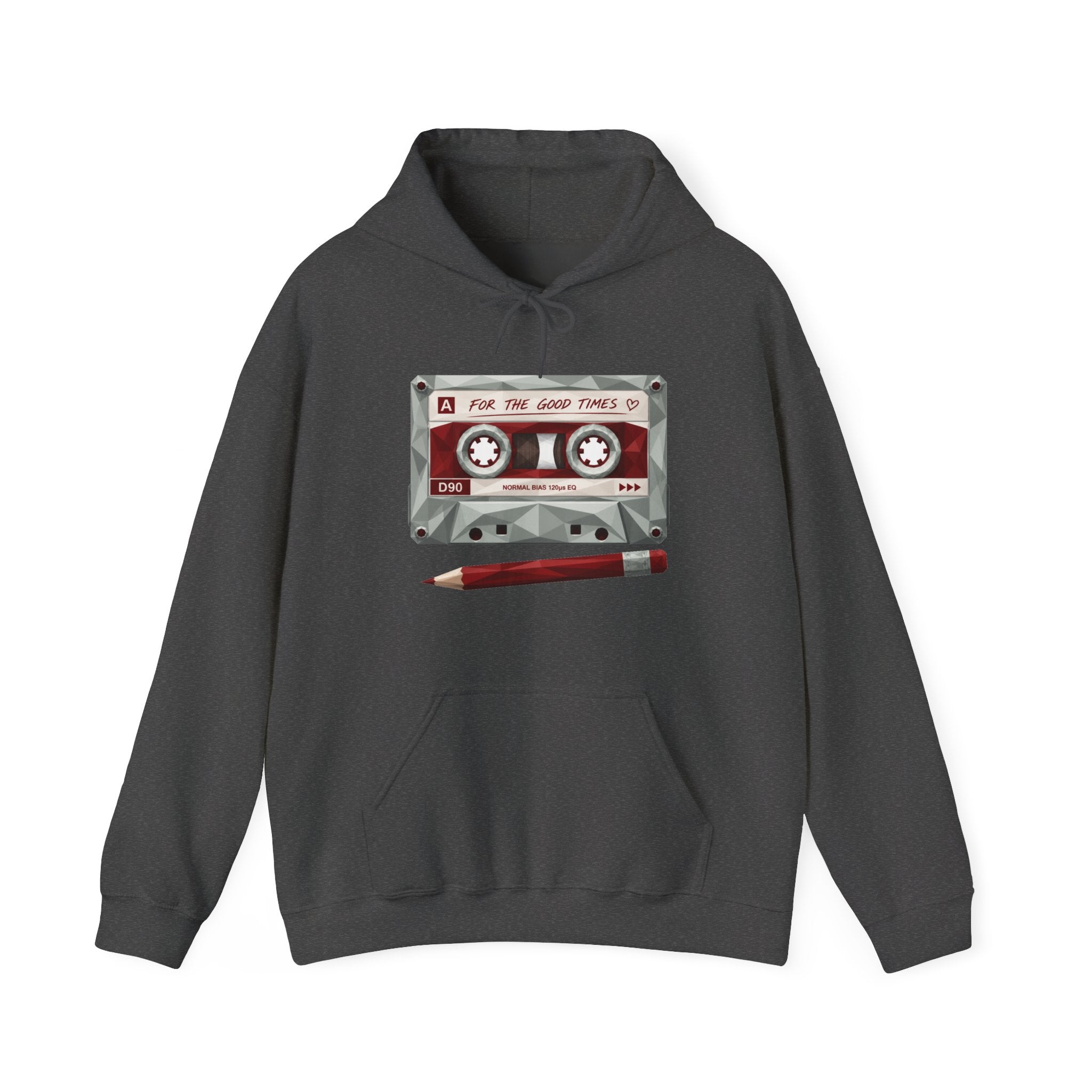 Matching Couple Sweatshirt - Vinyl & Cassette Matching Couple Hooded Sweatshirt Geometric Art His Hers Couple Gift - Design B