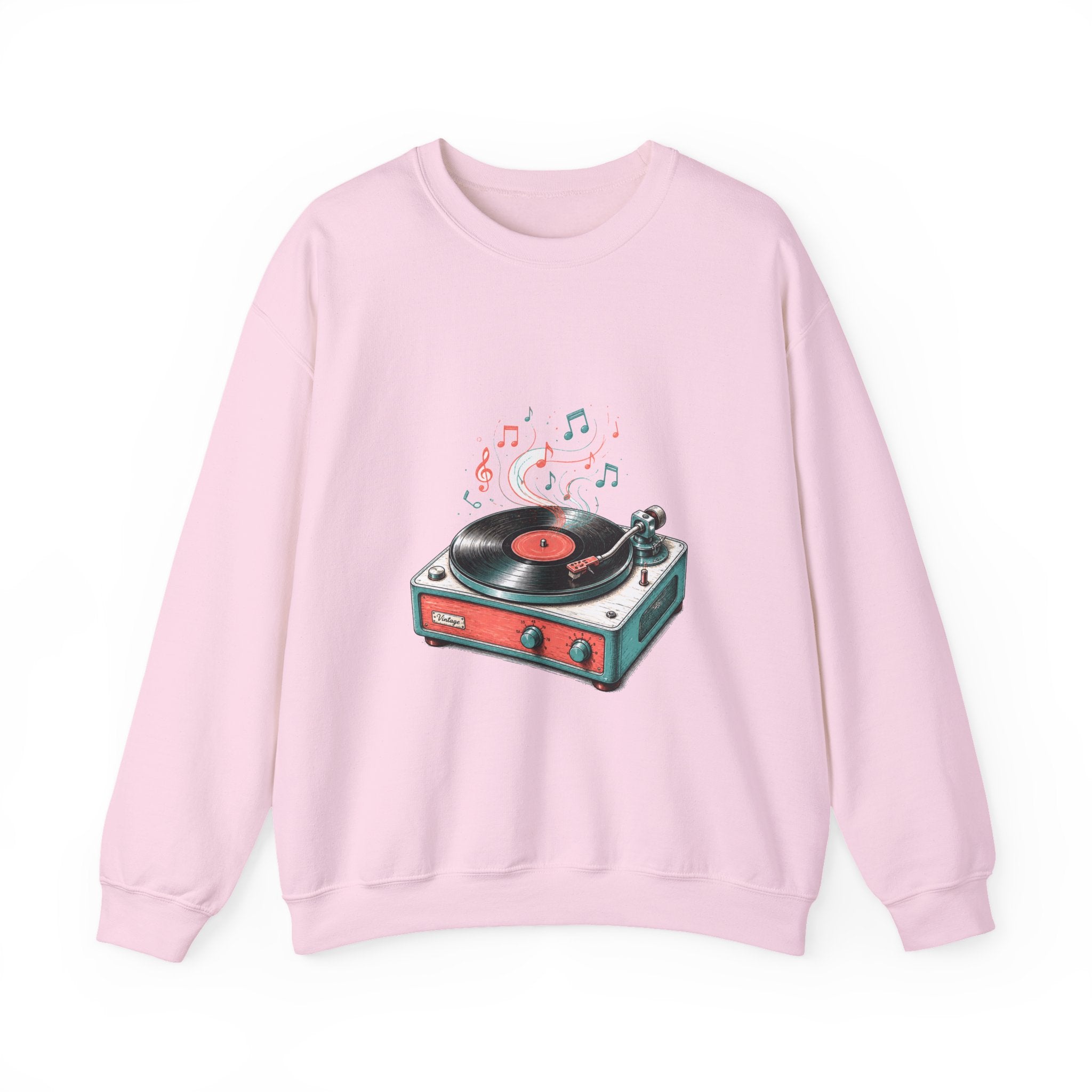 Matching Couple Sweatshirt - Vinyl & Cassette Matching Couple Comfort Colors Crew Hand-Drawn Art His Hers Anniversary Gift - Design A