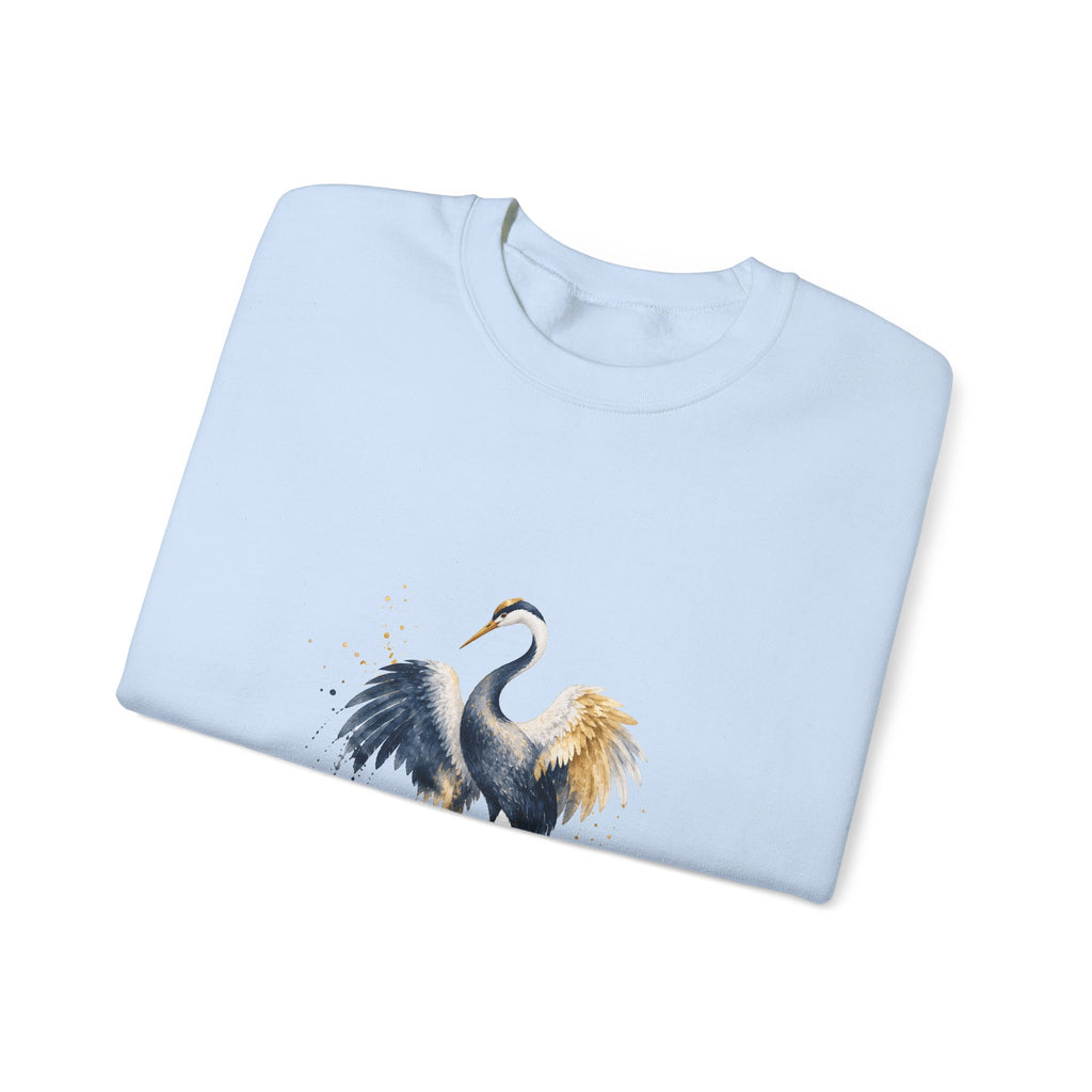 Matching Couple Sweatshirt - Tiger & Crane Matching Couple Crewneck Sweatshirt Watercolor Art His Hers Engagement Gift - Design B