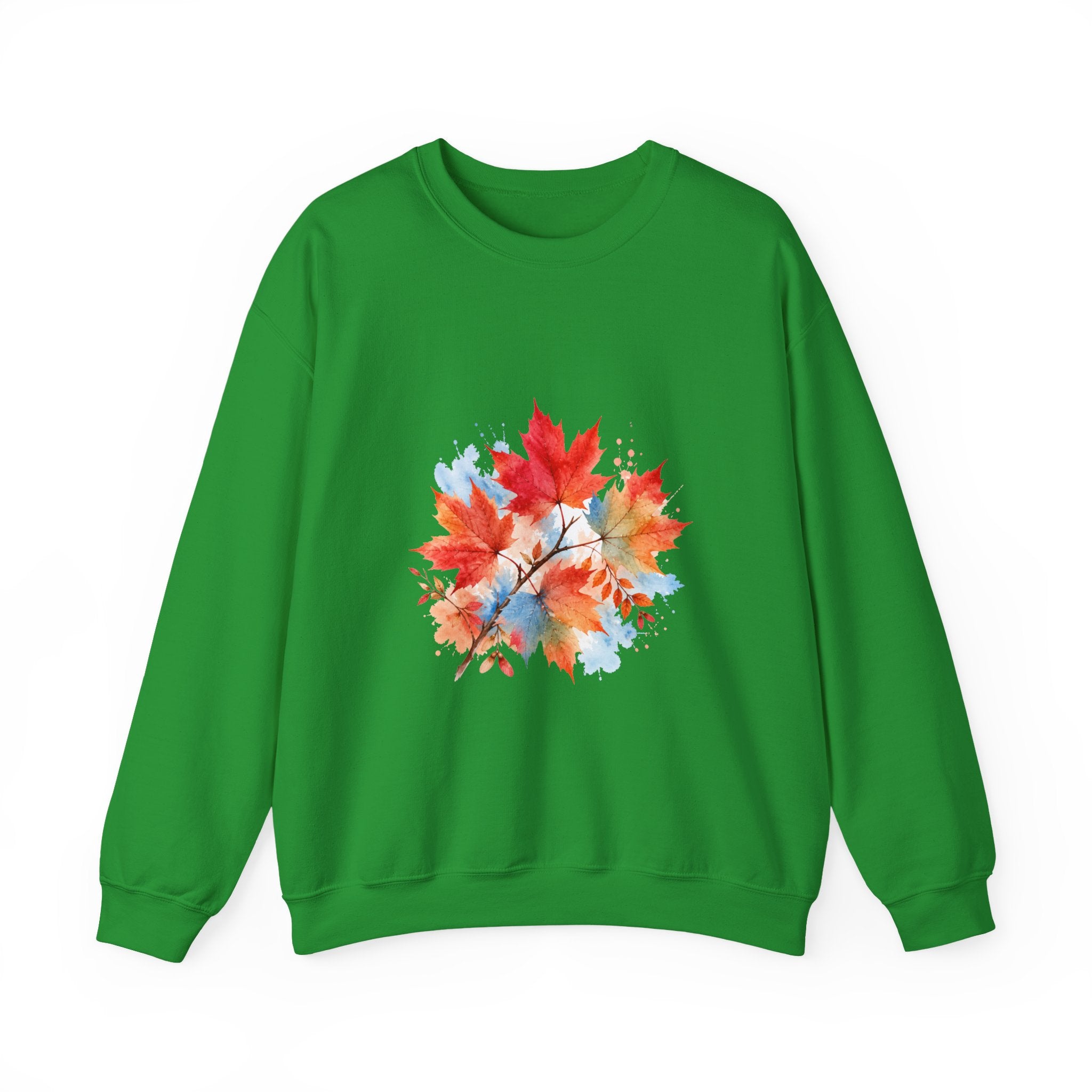 Matching Couple Sweatshirt - Cherry Blossom & Maple Leaf Matching Couple Premium Fleece Sweatshirt Watercolor Art His Hers Birthday Gift - Design B