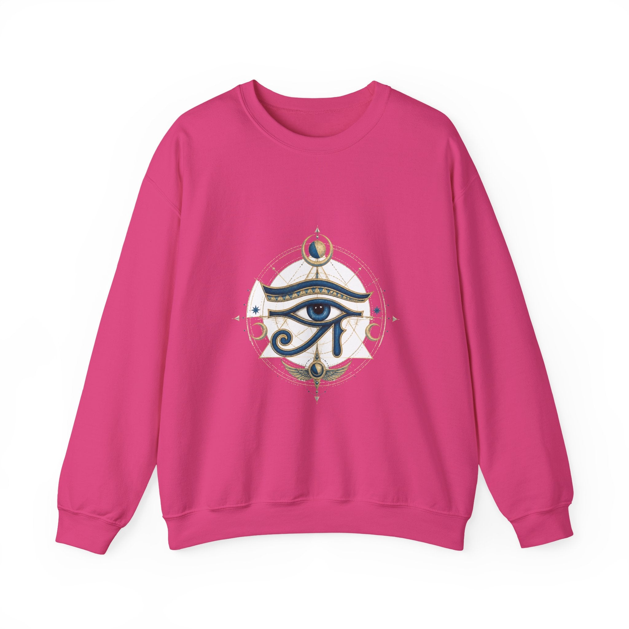 Matching Couple Sweatshirt - Eye of Ra & Horus Matching Couple Comfort Colors Crew Hand-Drawn Art His Hers Anniversary Gift - Design B