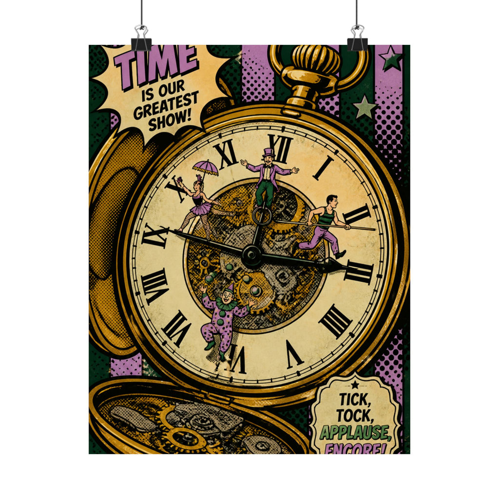 Pocket Watch Performers Wall Art Poster 24×36 Pop Art Restaurant Decor Maximalist Print