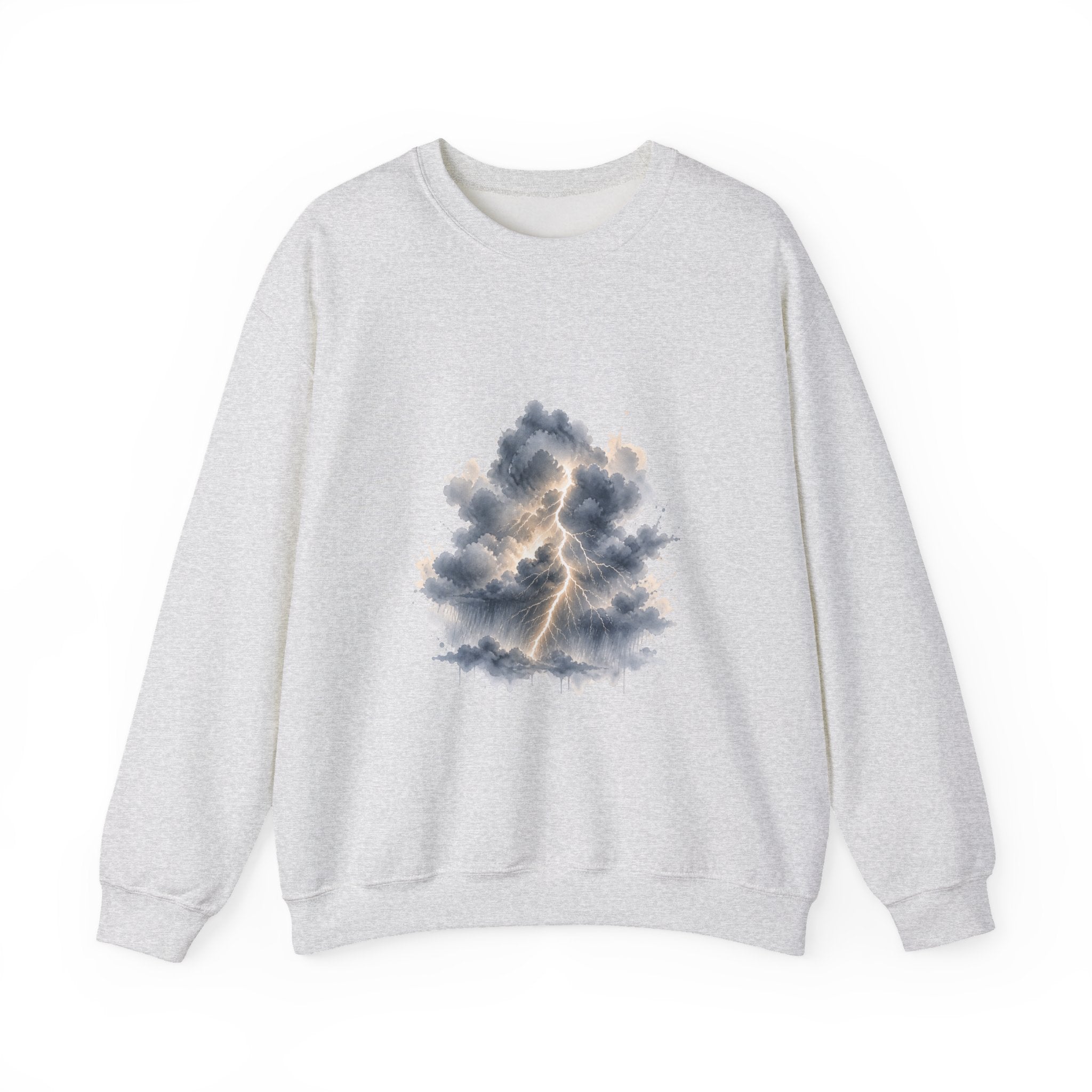 Matching Couple Sweatshirt - Storm & Rainbow Matching Couple Crewneck Sweatshirt Watercolor Art His Hers Engagement Gift - Design A